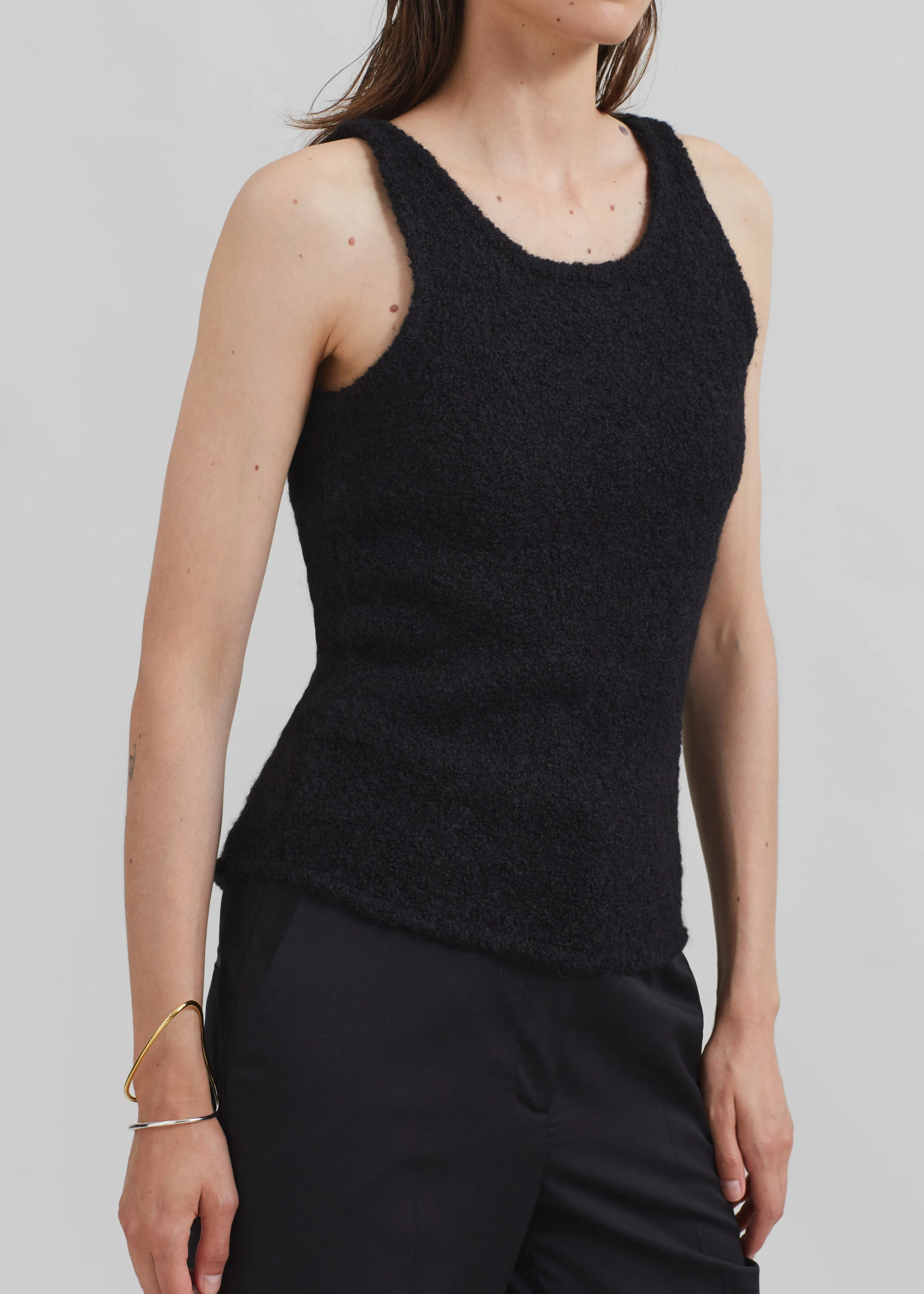 Low Classic Fluffy Sleeveless Knit Top - Black sold by Frankie Shop product image thumbnail 4
