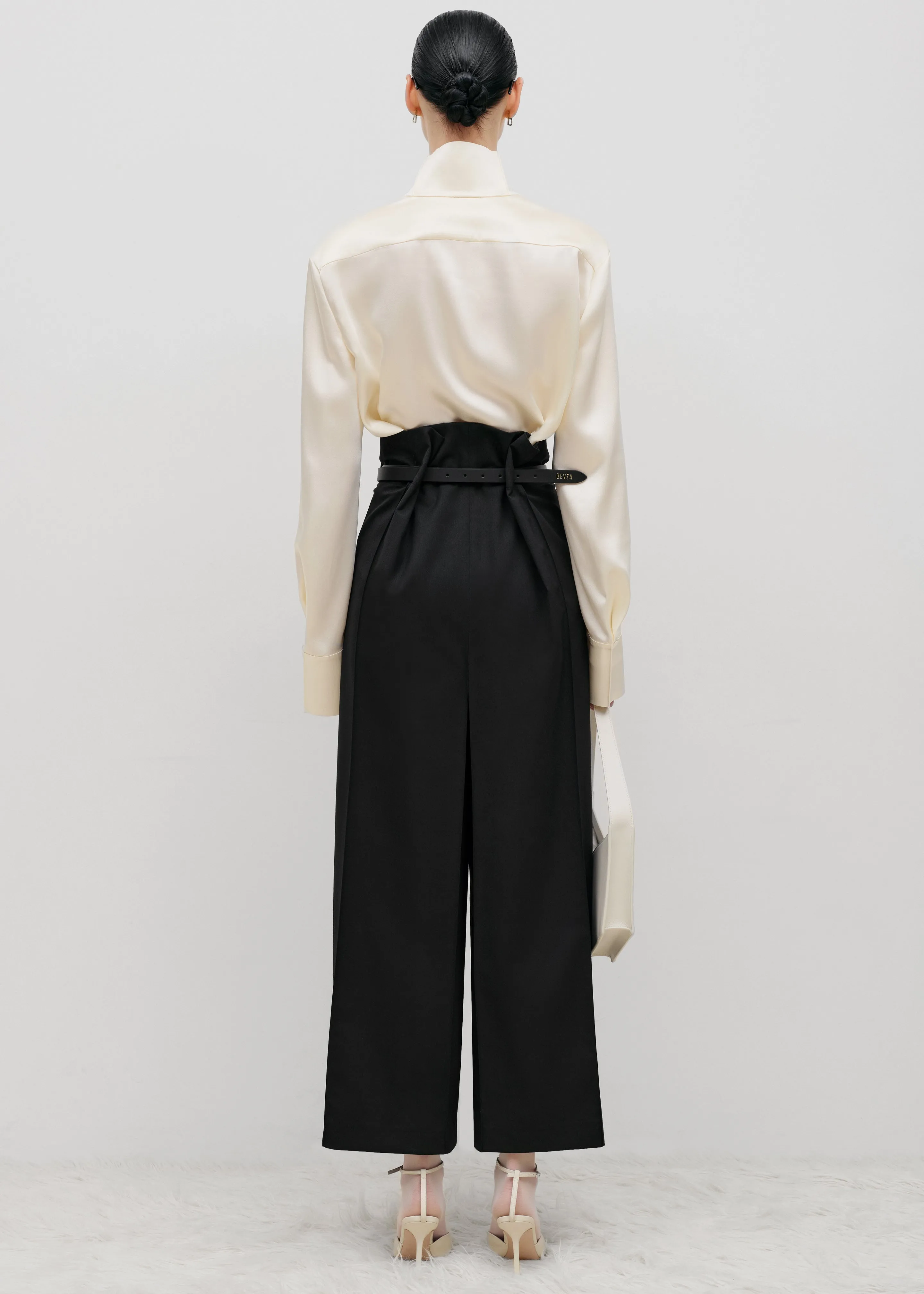 Bevza Belted Square Culottes - Black sold by Frankie Shop product image thumbnail 4