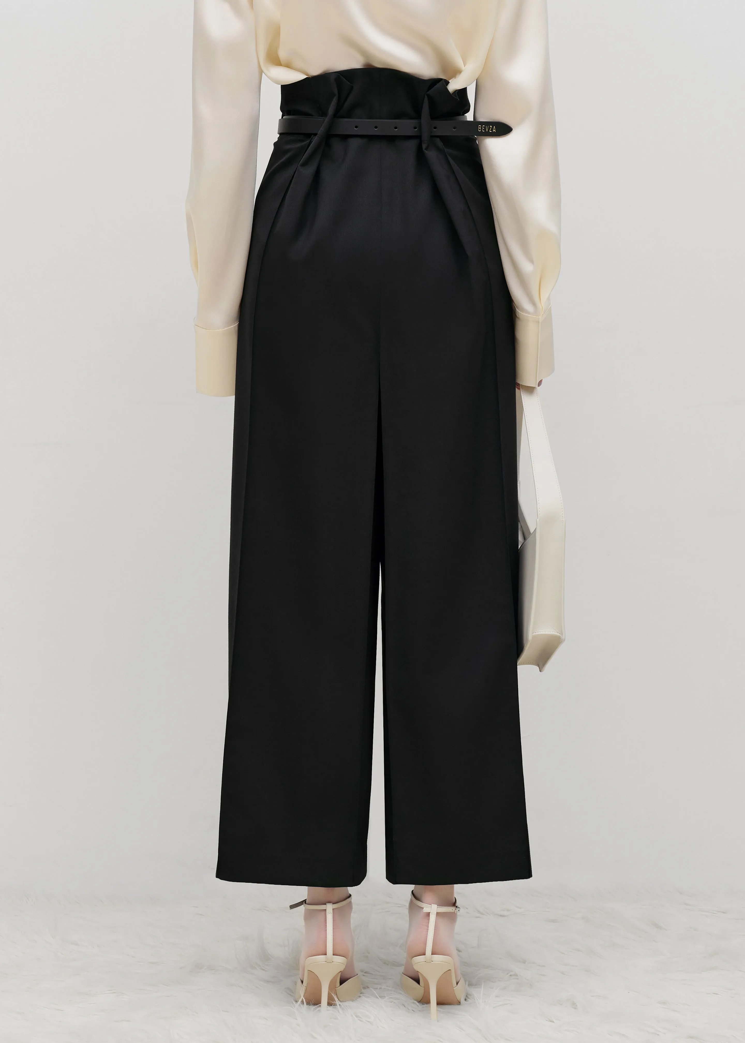 Bevza Belted Square Culottes - Black sold by Frankie Shop product image thumbnail 3