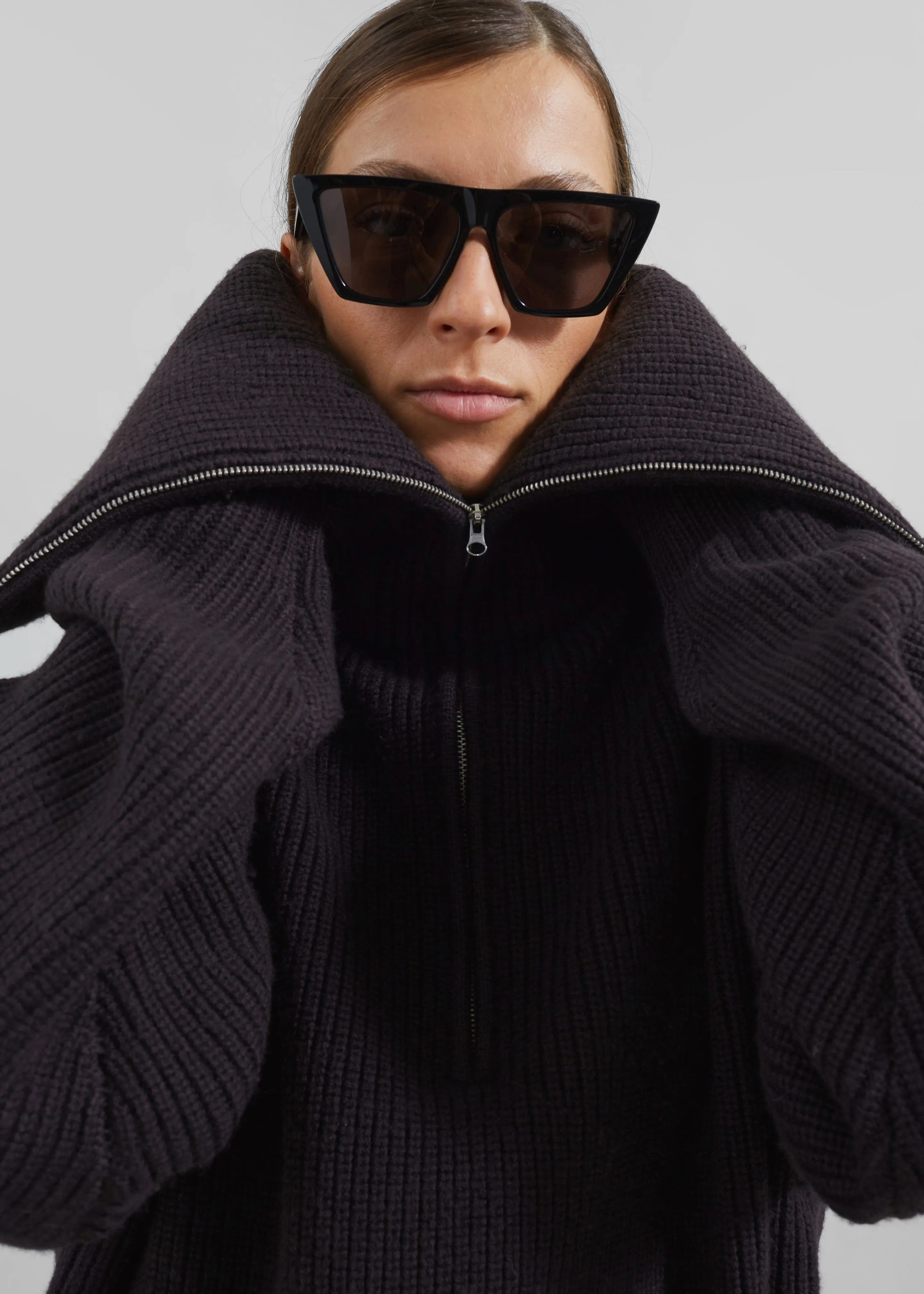 Hazel Oversized Wool Jumper - Dark Plum sold by Frankie Shop product image thumbnail 3