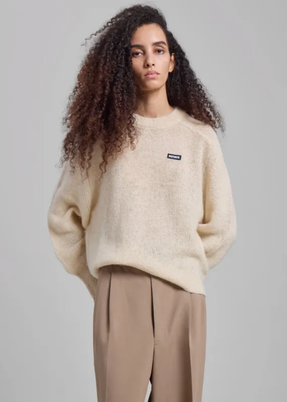 Rotate Light Knit Logo Sweater - Parchment sold by Frankie Shop