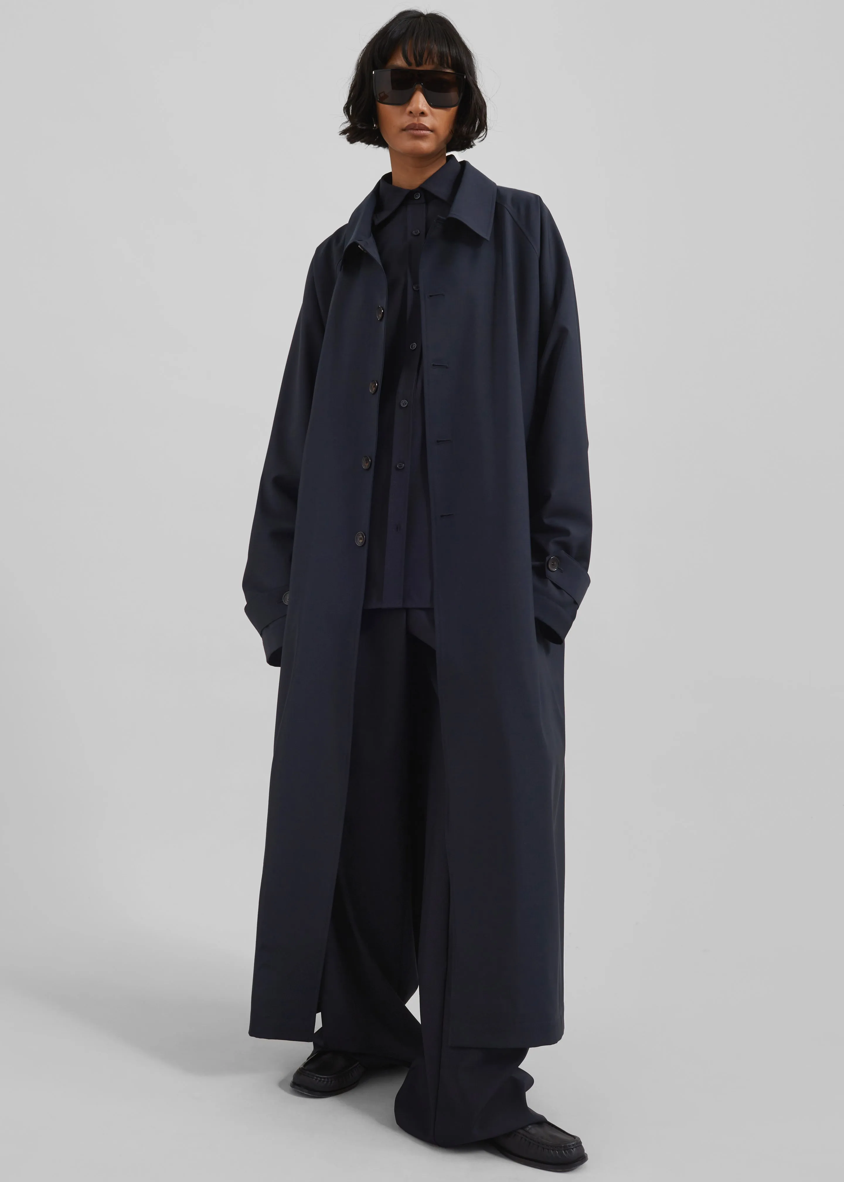 ジャケット・アウター ASPESI Sheridan Navy Nylon Trench Coat Women's Coats and Trench Coats – ASPESI