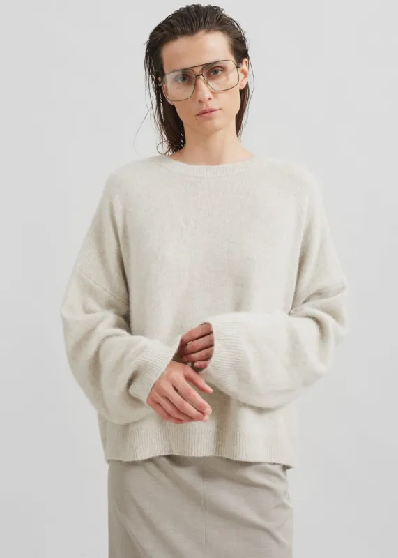 Loulou Studio Ropo Sweater - Stone Melange sold by Frankie Shop