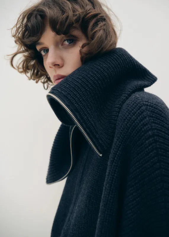Hazel Oversized Wool Jumper - Dark Navy sold by Frankie Shop