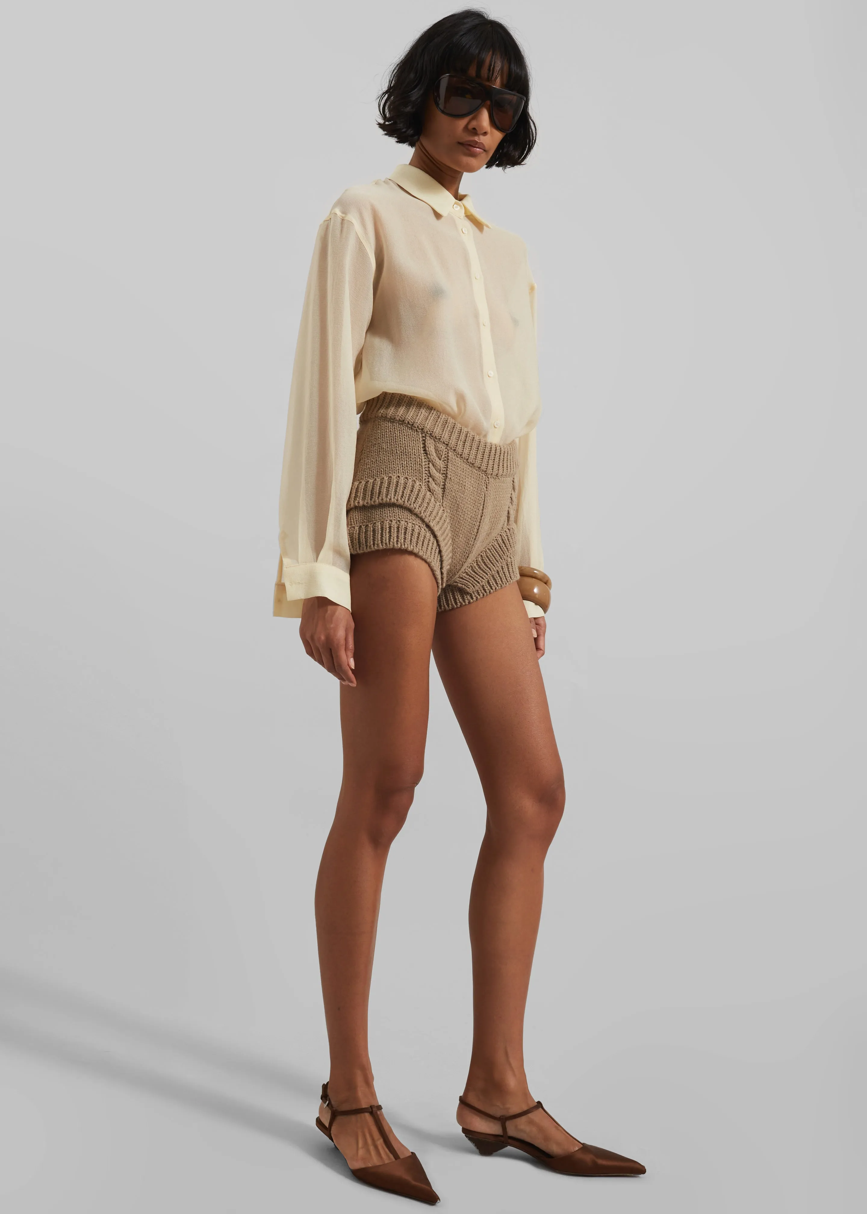 Clio Double Knit Shorts - Beige sold by Frankie Shop product image thumbnail 4
