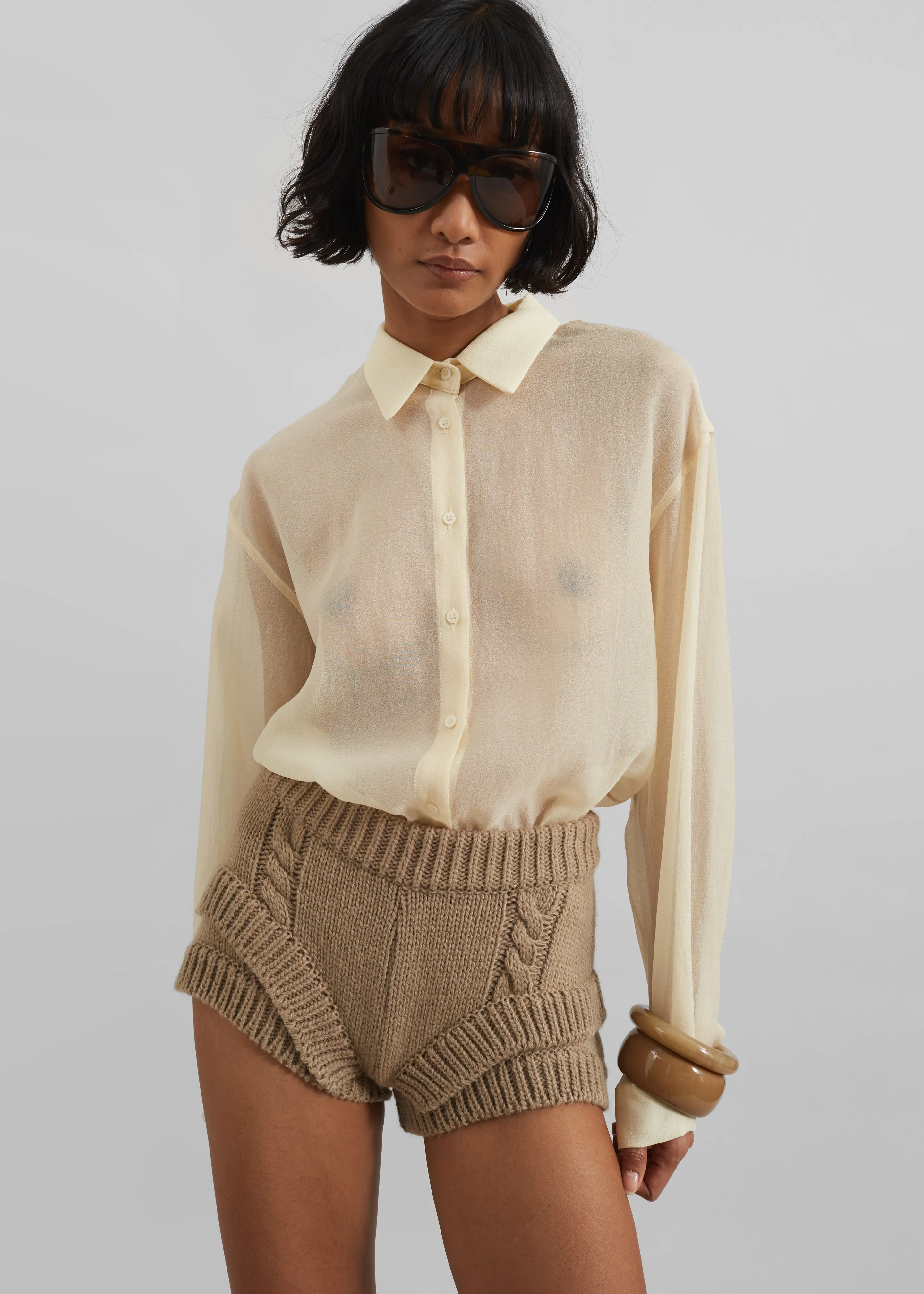 Clio Double Knit Shorts - Beige sold by Frankie Shop product image thumbnail 2