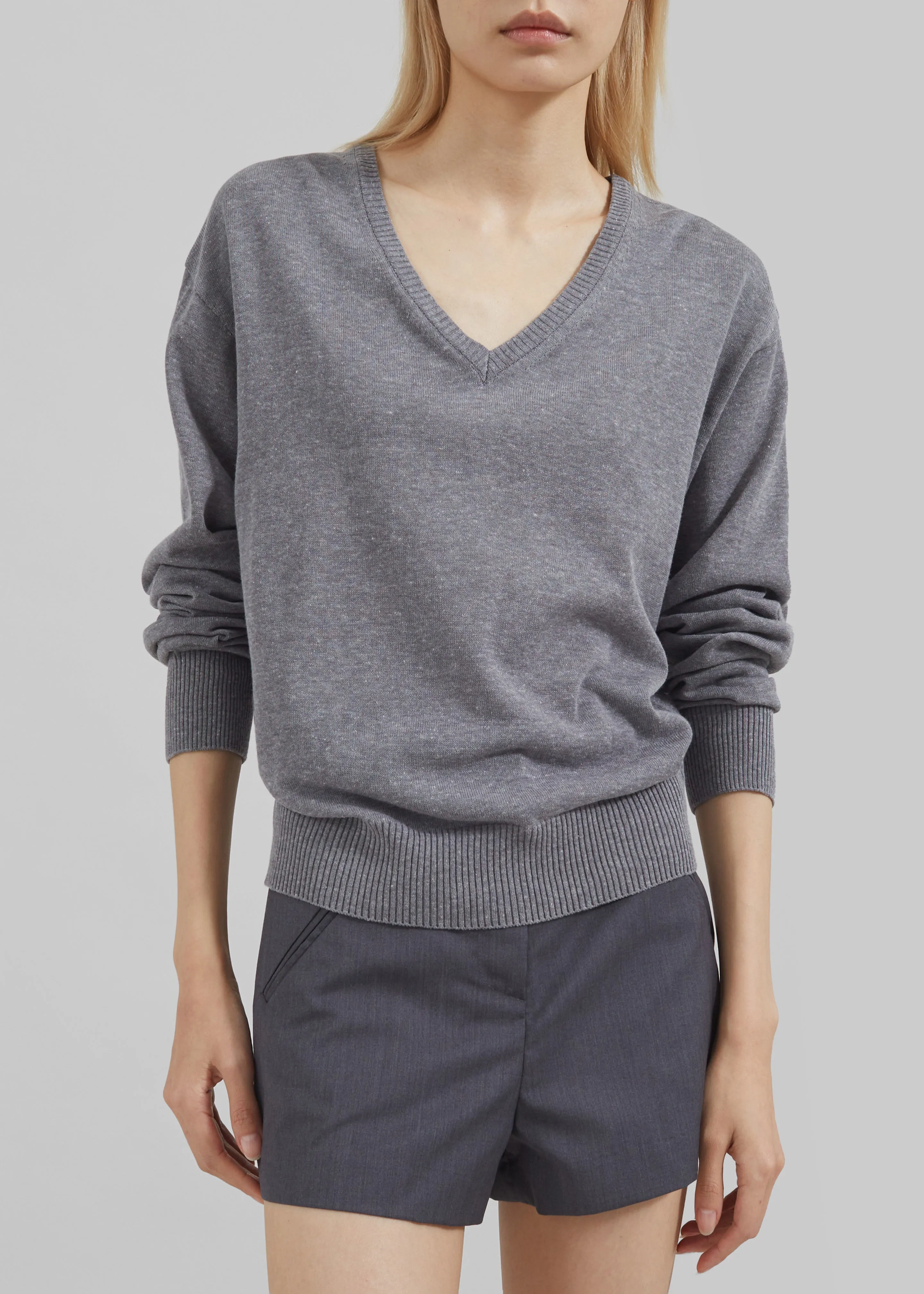 Eliora V Neck Sweater - Grey sold by Frankie Shop product image thumbnail 2