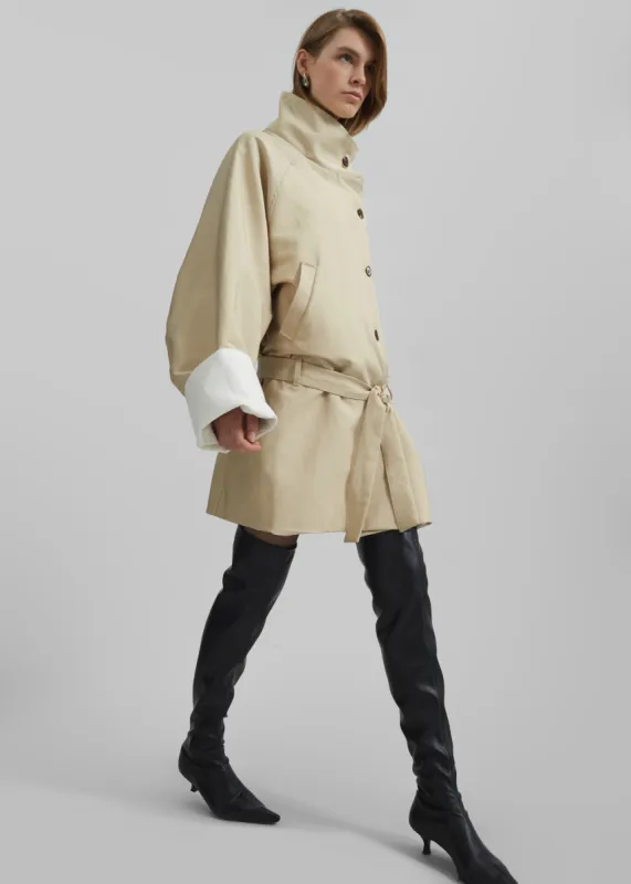 Alberta Short Trench - Beige sold by Frankie Shop