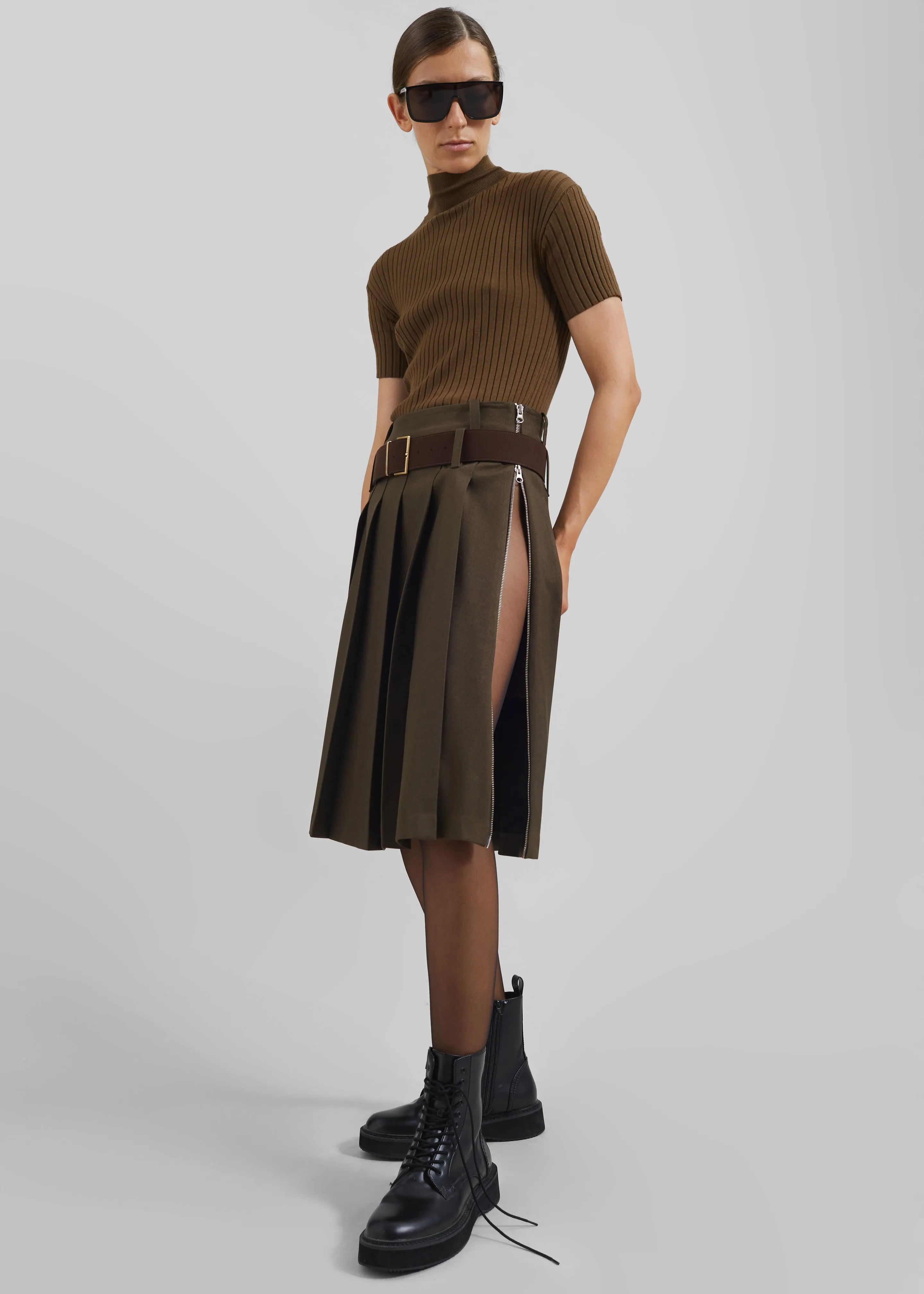 Sarina Pleated Skirt - Brown sold by Frankie Shop product image thumbnail 4