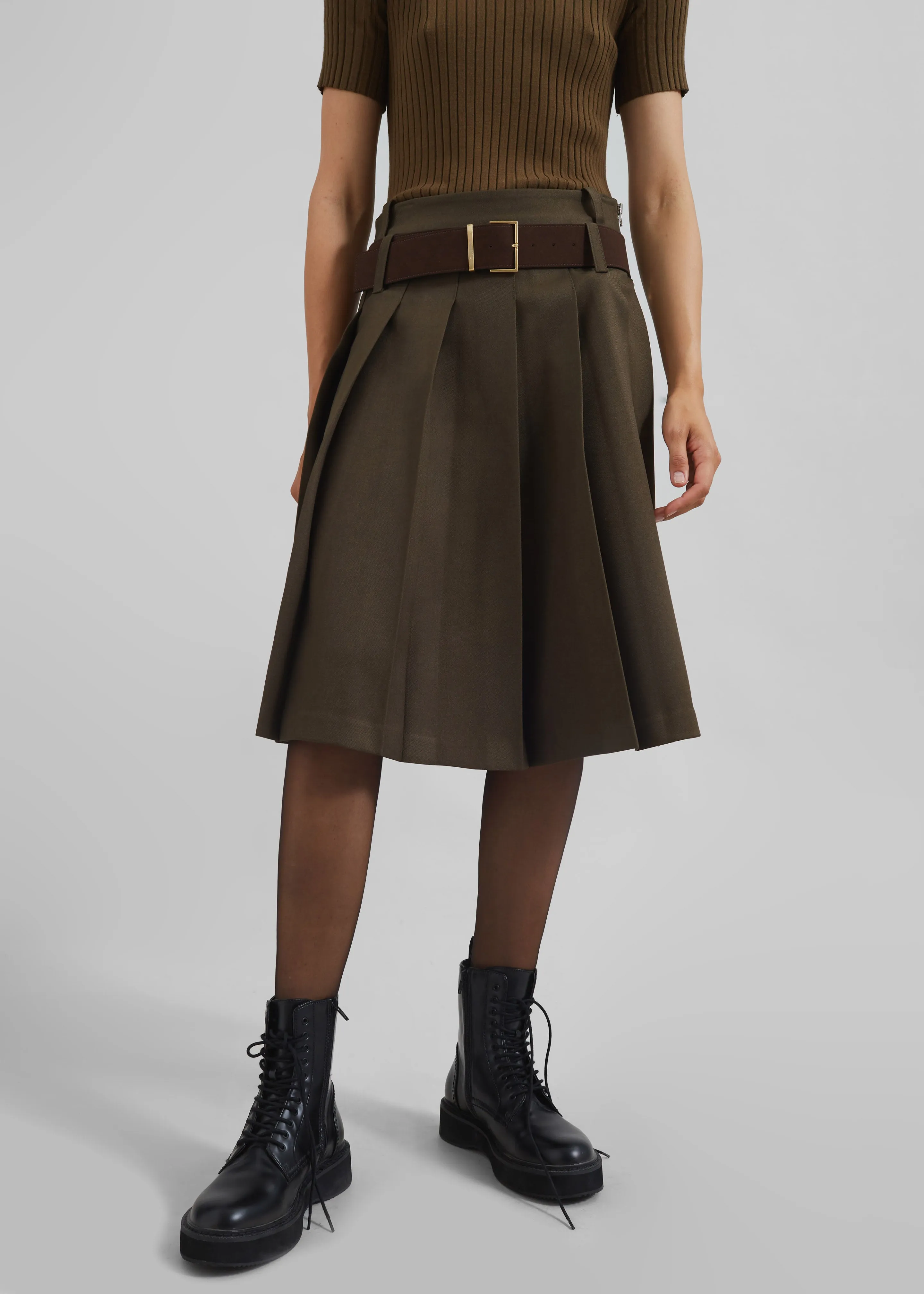 Sarina Pleated Skirt - Brown sold by Frankie Shop product image thumbnail 3