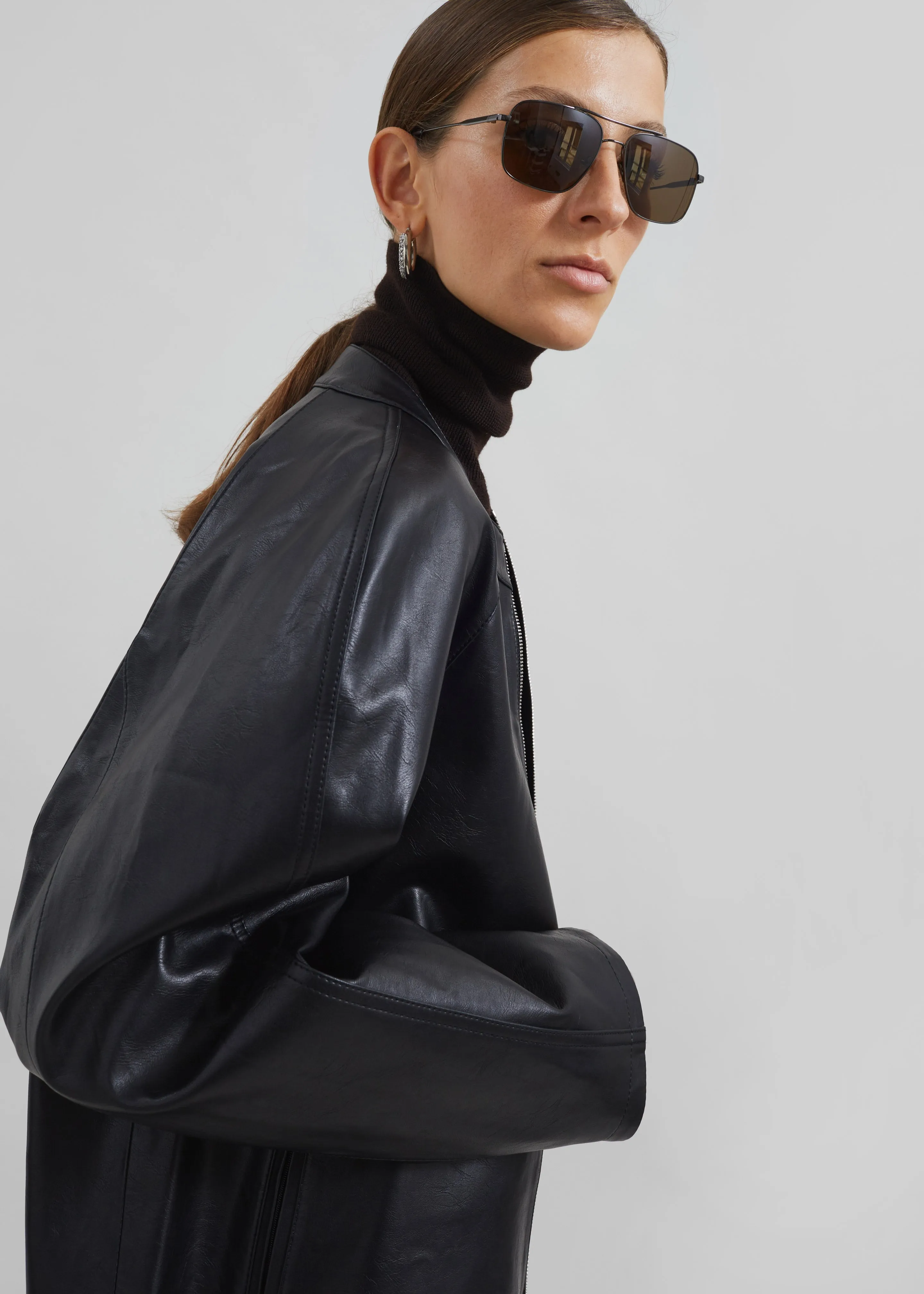 Xyla Faux Leather Jacket - Black sold by Frankie Shop product image thumbnail 4