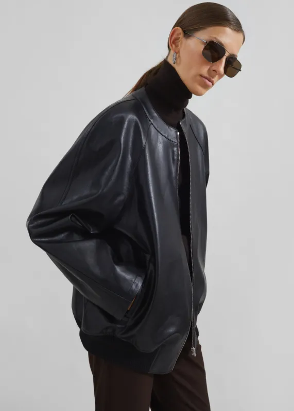 Xyla Faux Leather Jacket - Black made by Frankie Shop