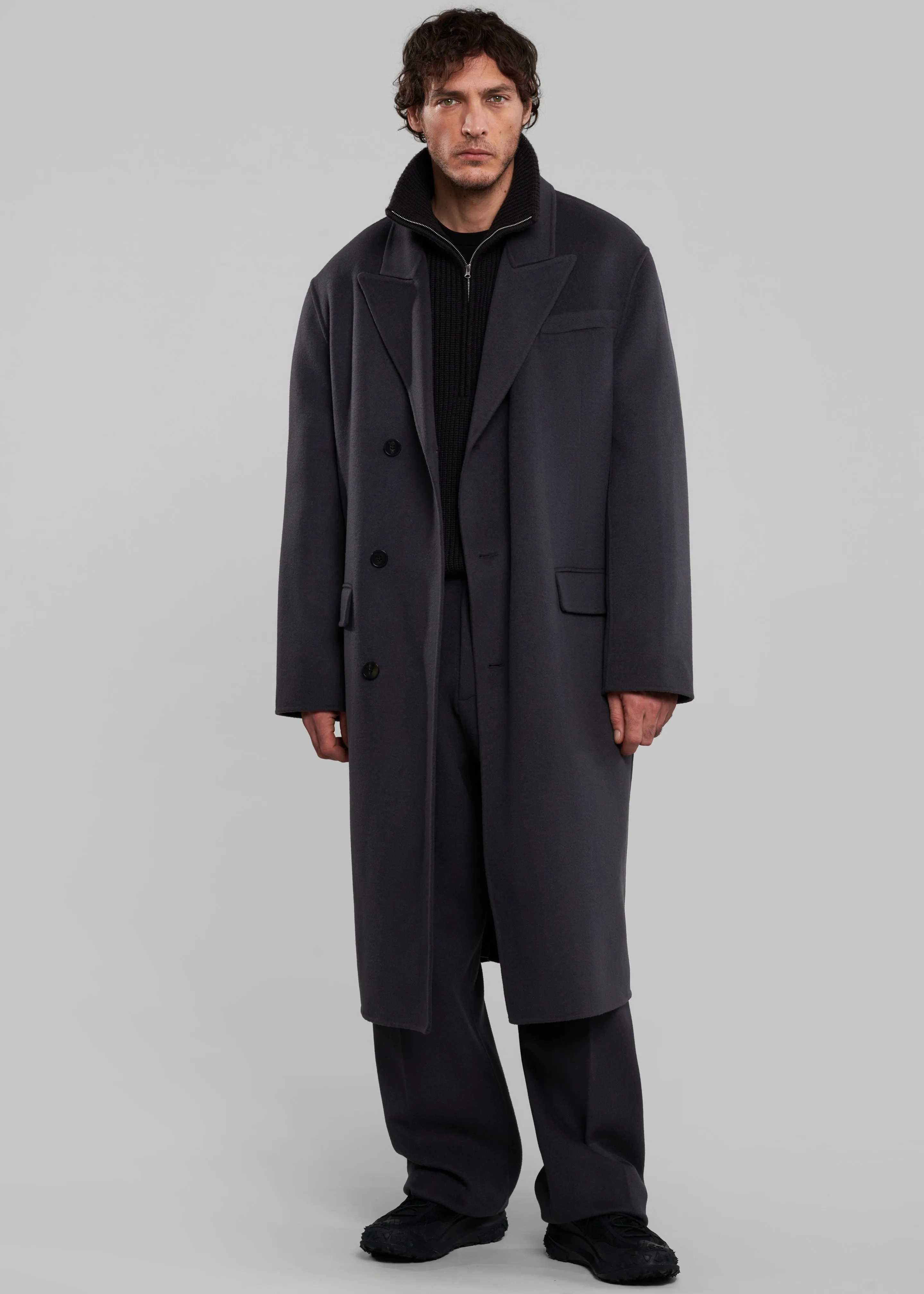 Paxton Wool Coat - Dark Grey sold by Frankie Shop