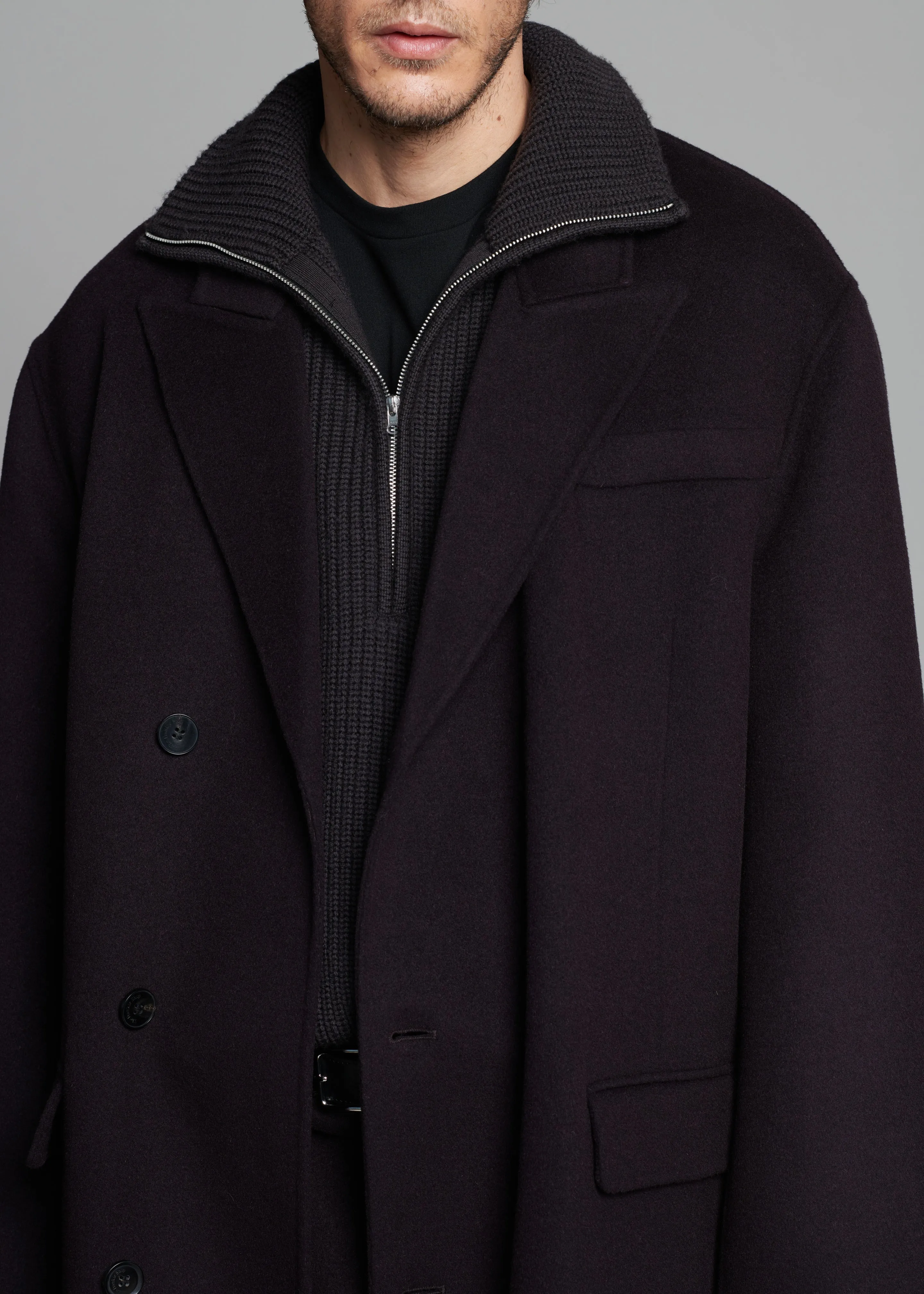 Paxton Wool Coat - Dark Plum sold by Frankie Shop product image thumbnail 3