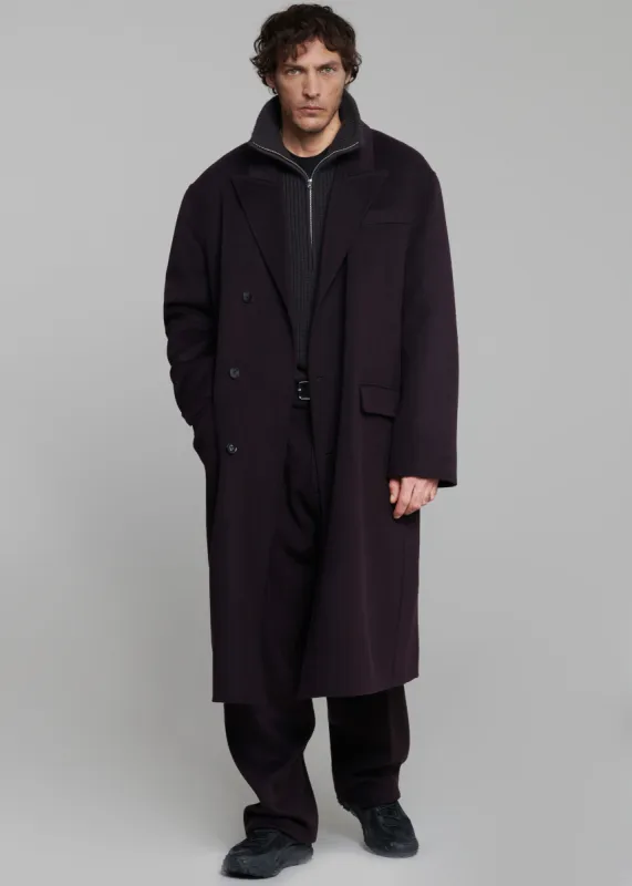 Paxton Wool Coat - Dark Plum sold by Frankie Shop