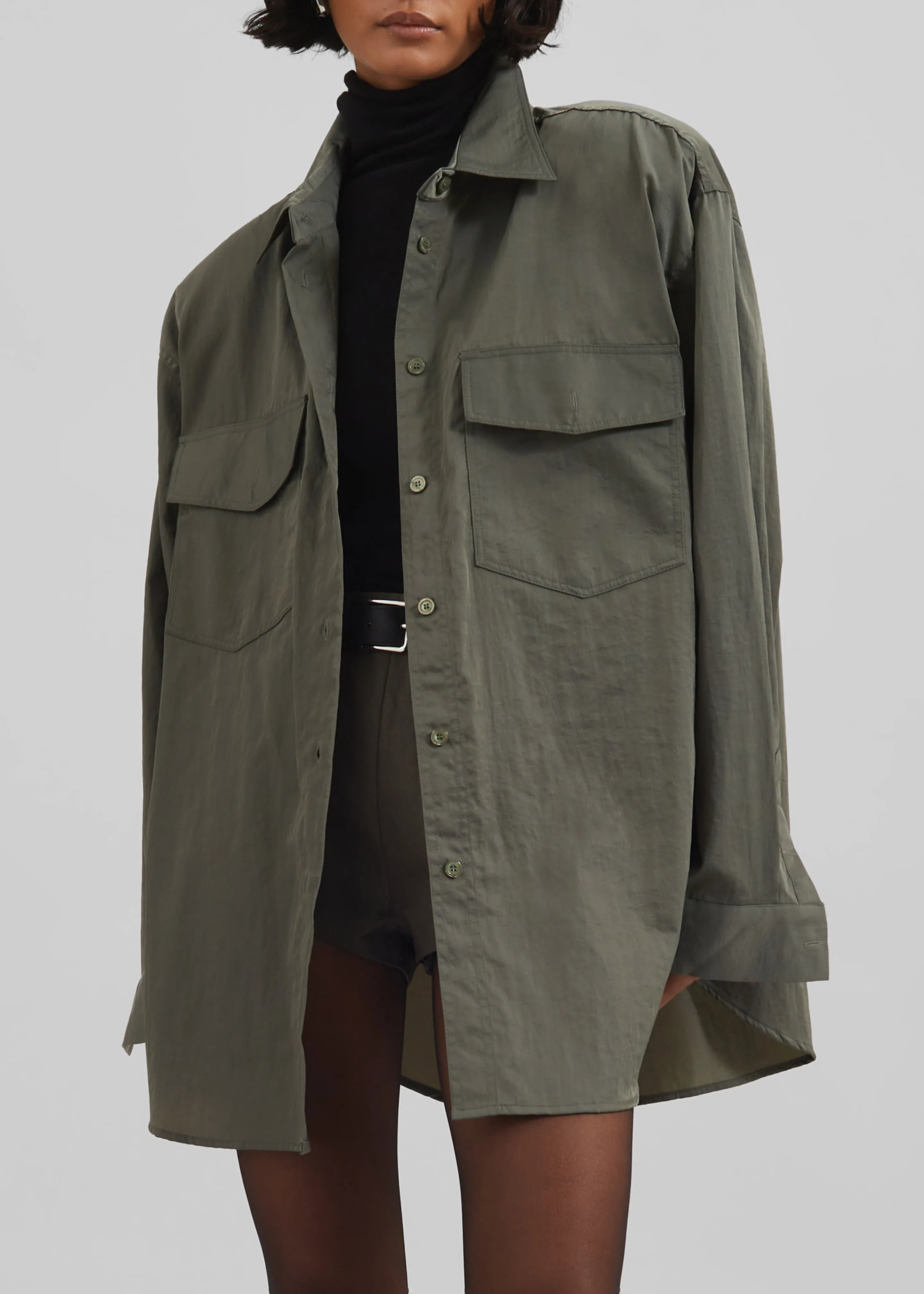 Prilly Oversized Shirt - Khaki sold by Frankie Shop product image thumbnail 5