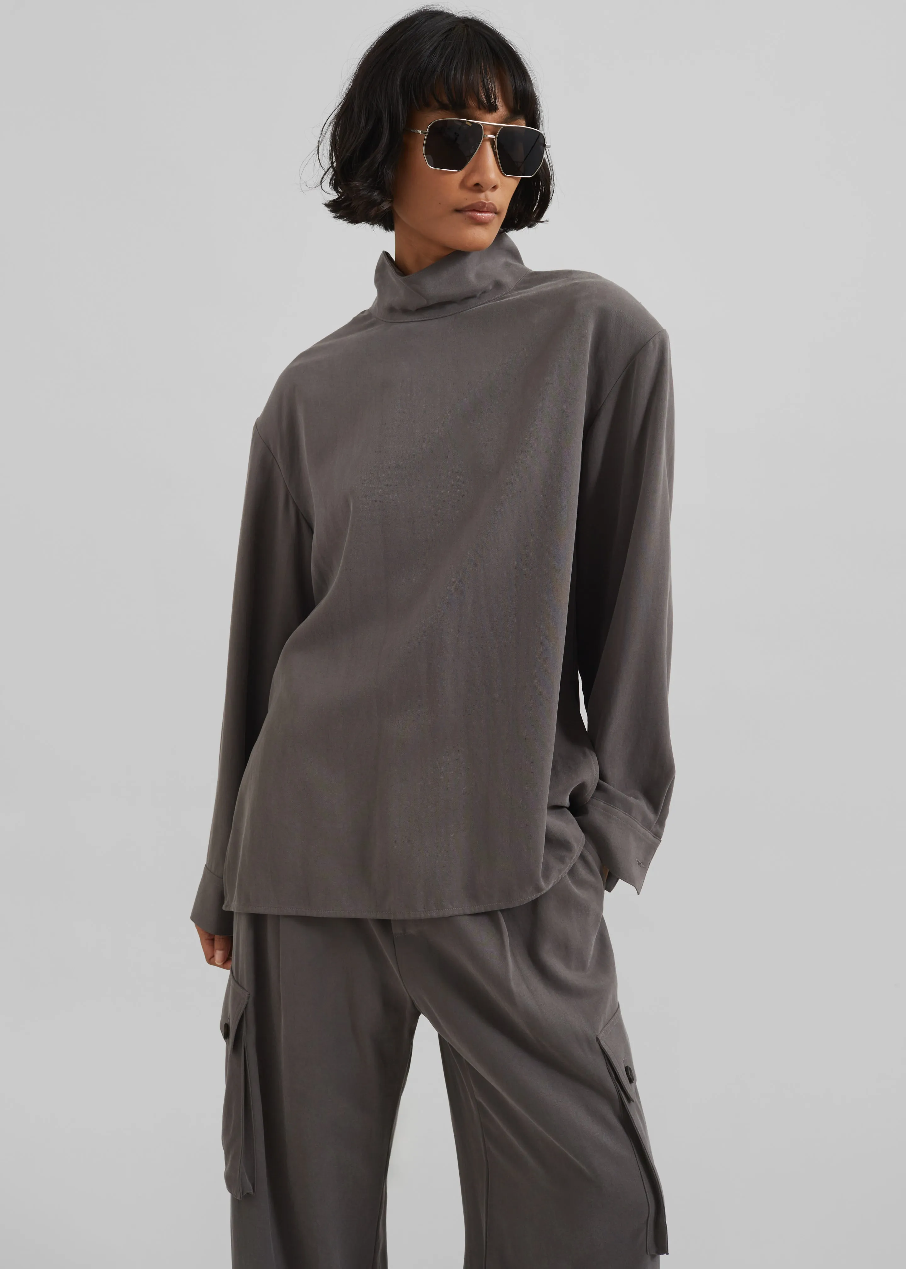 Nyro Blouse - Charcoal sold by Frankie Shop