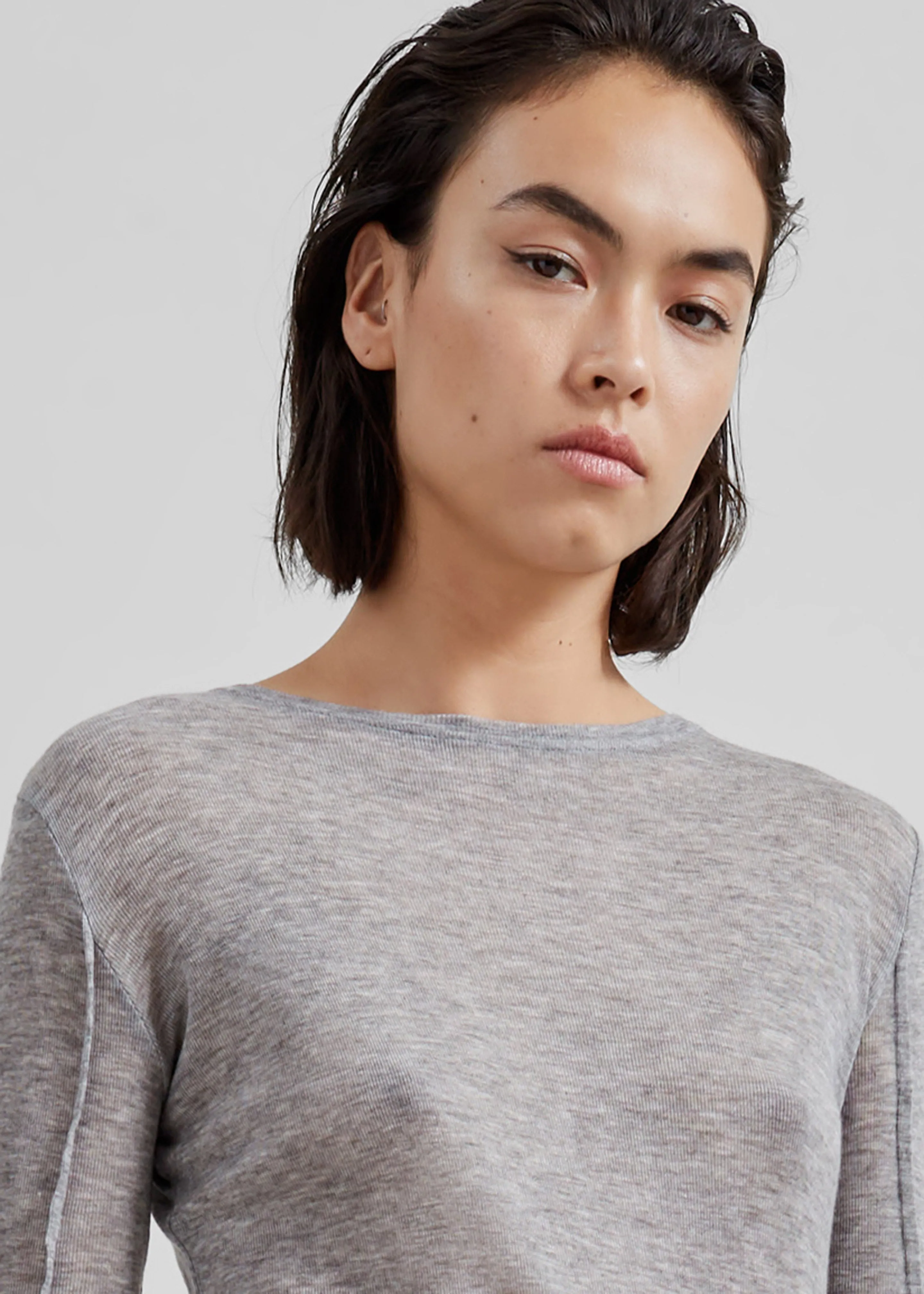 Mesa Sheer Long Sleeve Tee - Grey sold by Frankie Shop product image thumbnail 2