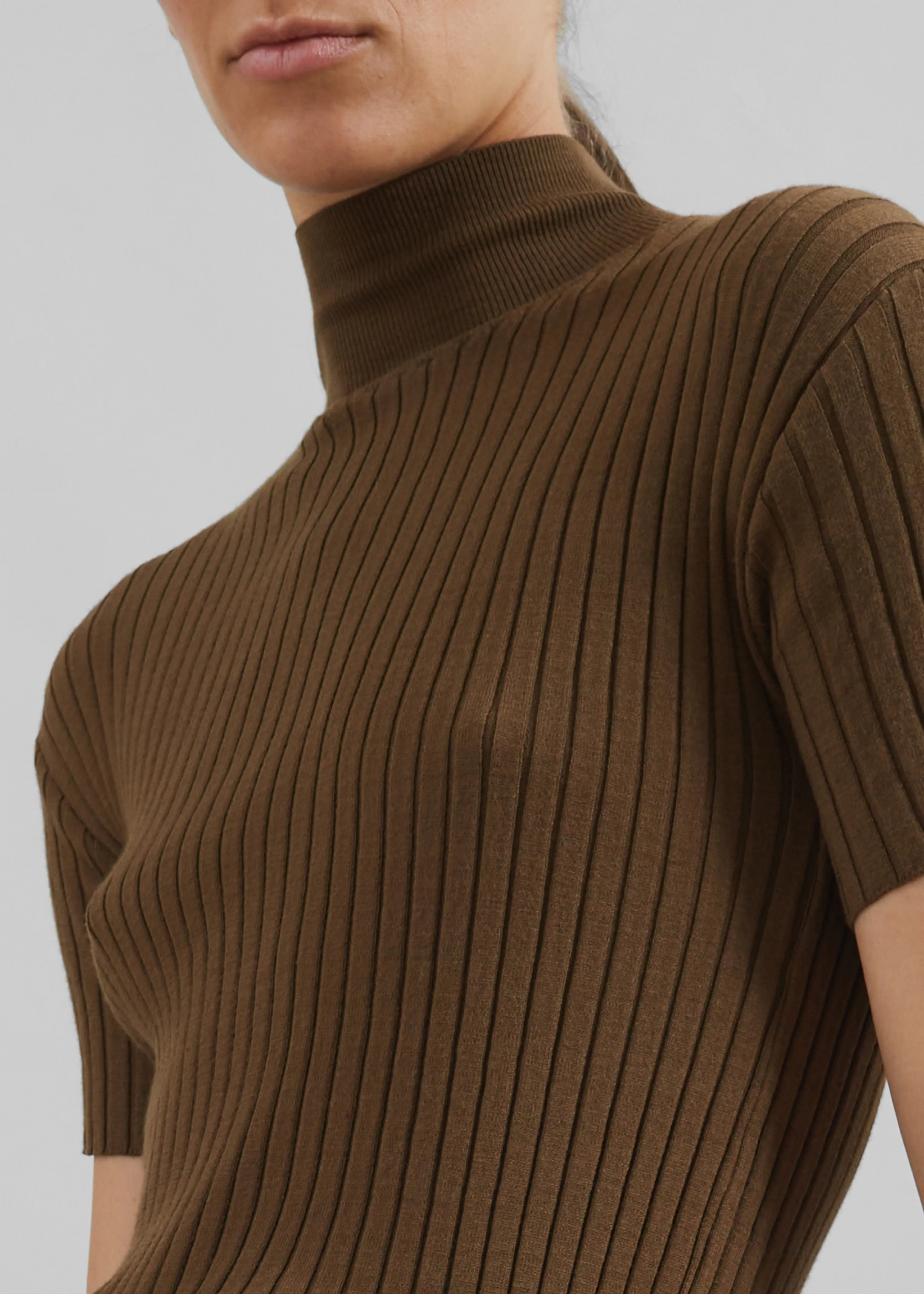 Jennis Turtleneck Top - Olive Brown sold by Frankie Shop