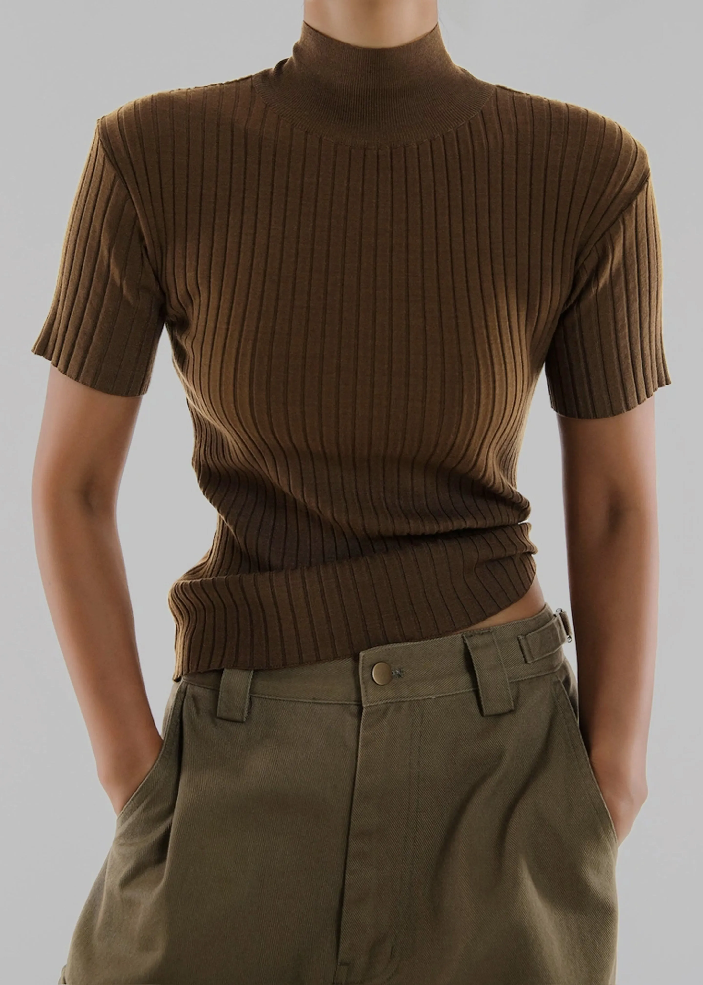 Jennis Turtleneck Top - Olive Brown sold by Frankie Shop product image thumbnail 2