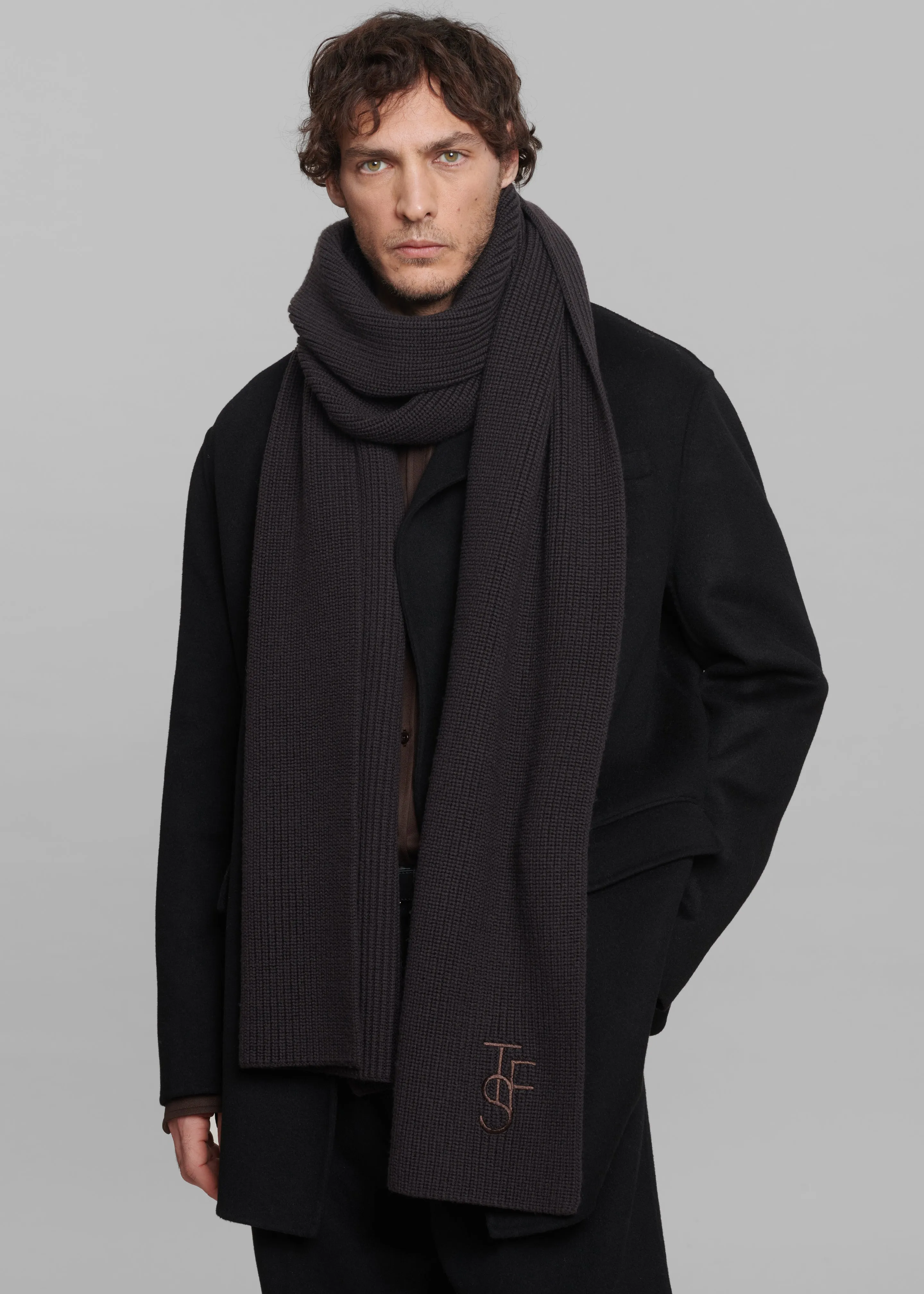 Colton Wool Scarf - Dark Plum sold by Frankie Shop product image thumbnail 5