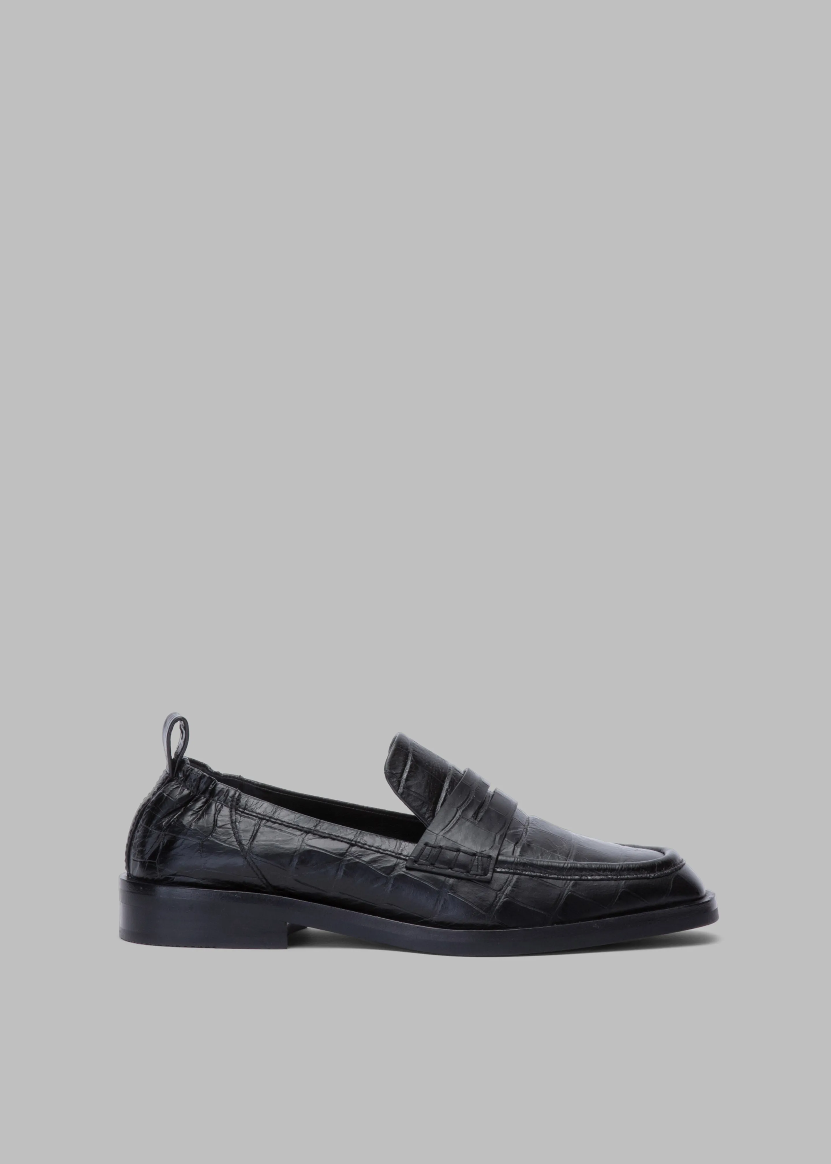 3.1 Phillip Lim Alexa Soft Penny Croco Loafers - Black sold by Frankie Shop