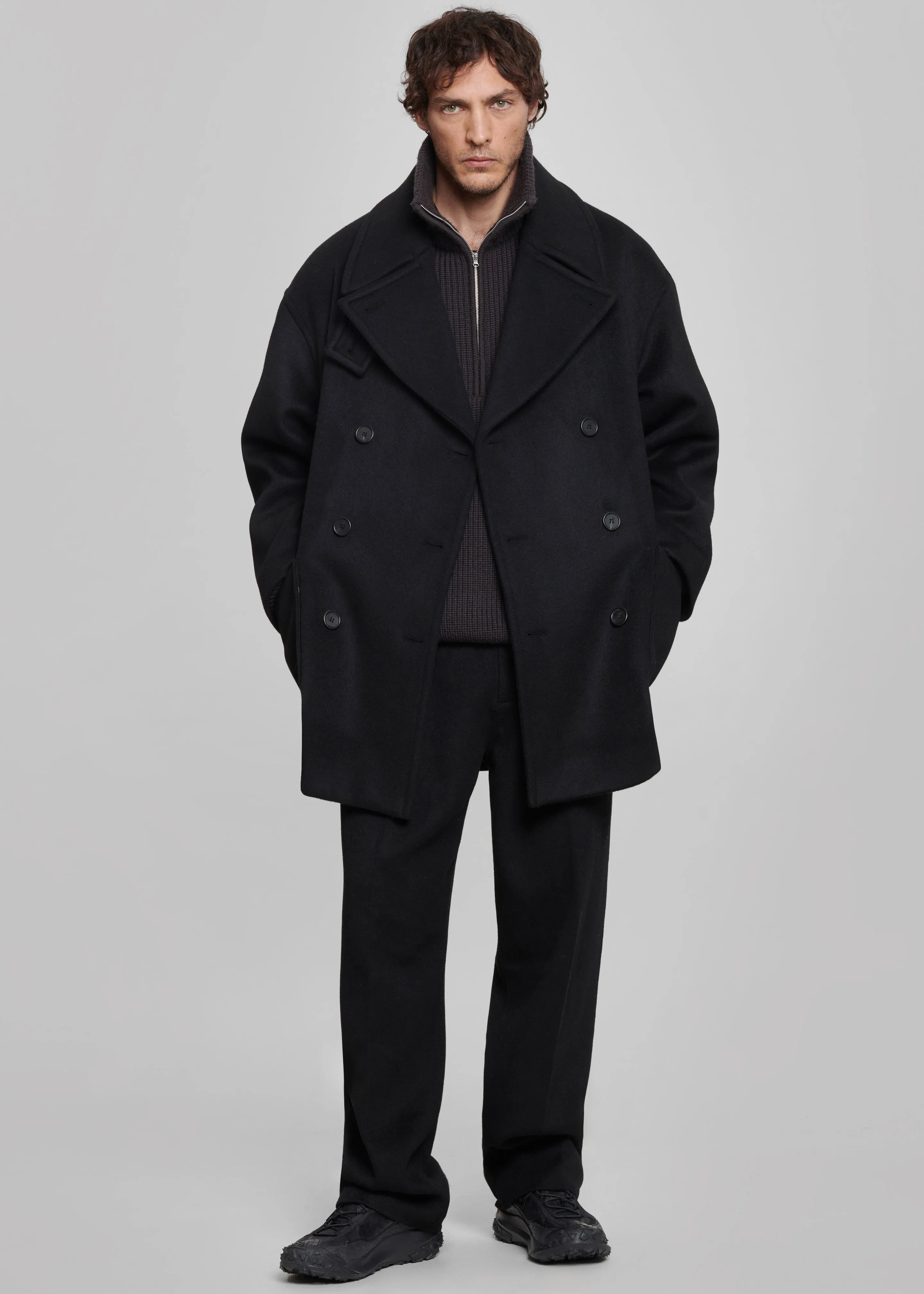 Cooper Wool Peacoat - Black sold by Frankie Shop product image thumbnail 5