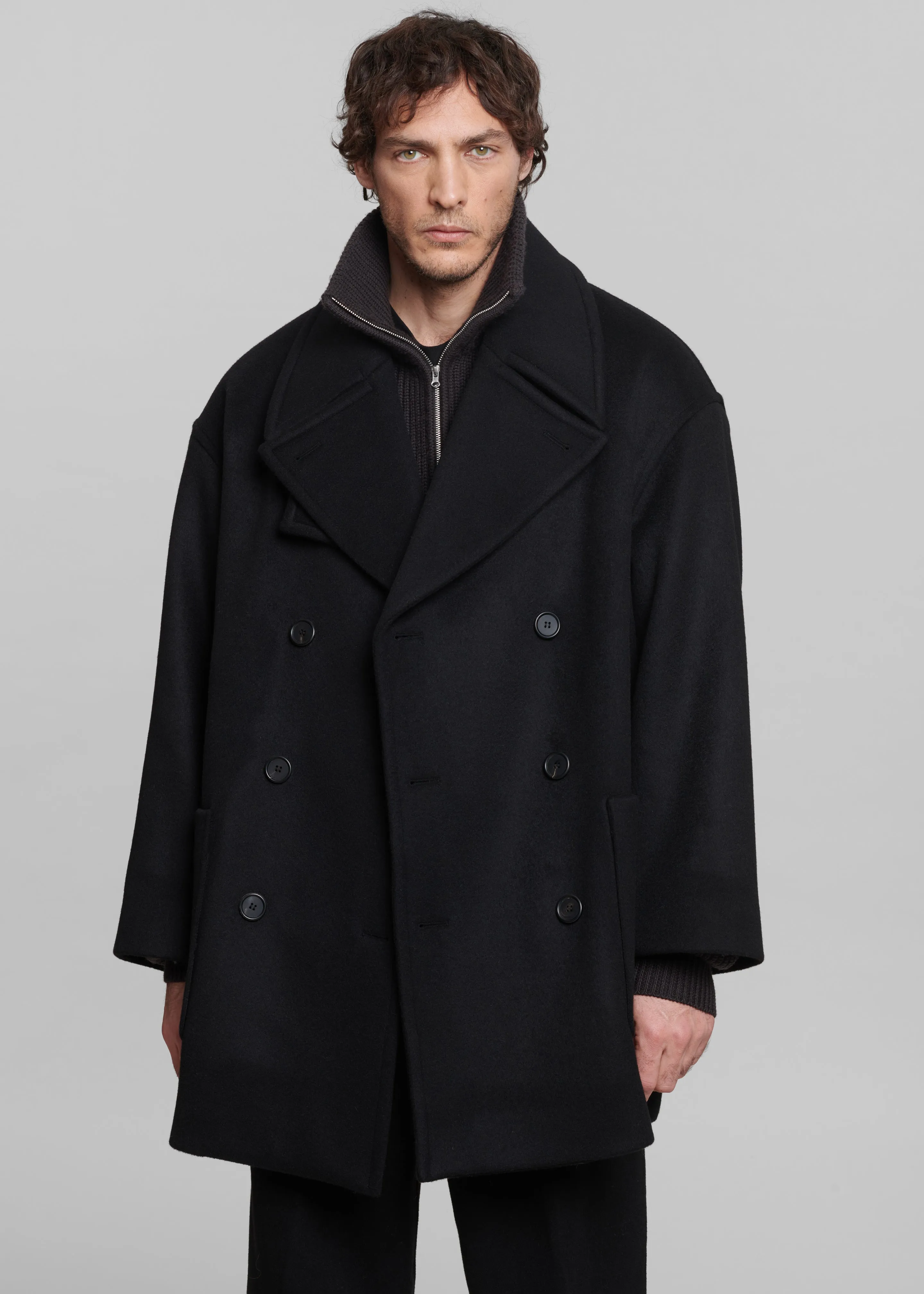 Cooper Wool Peacoat - Black sold by Frankie Shop product image thumbnail 3