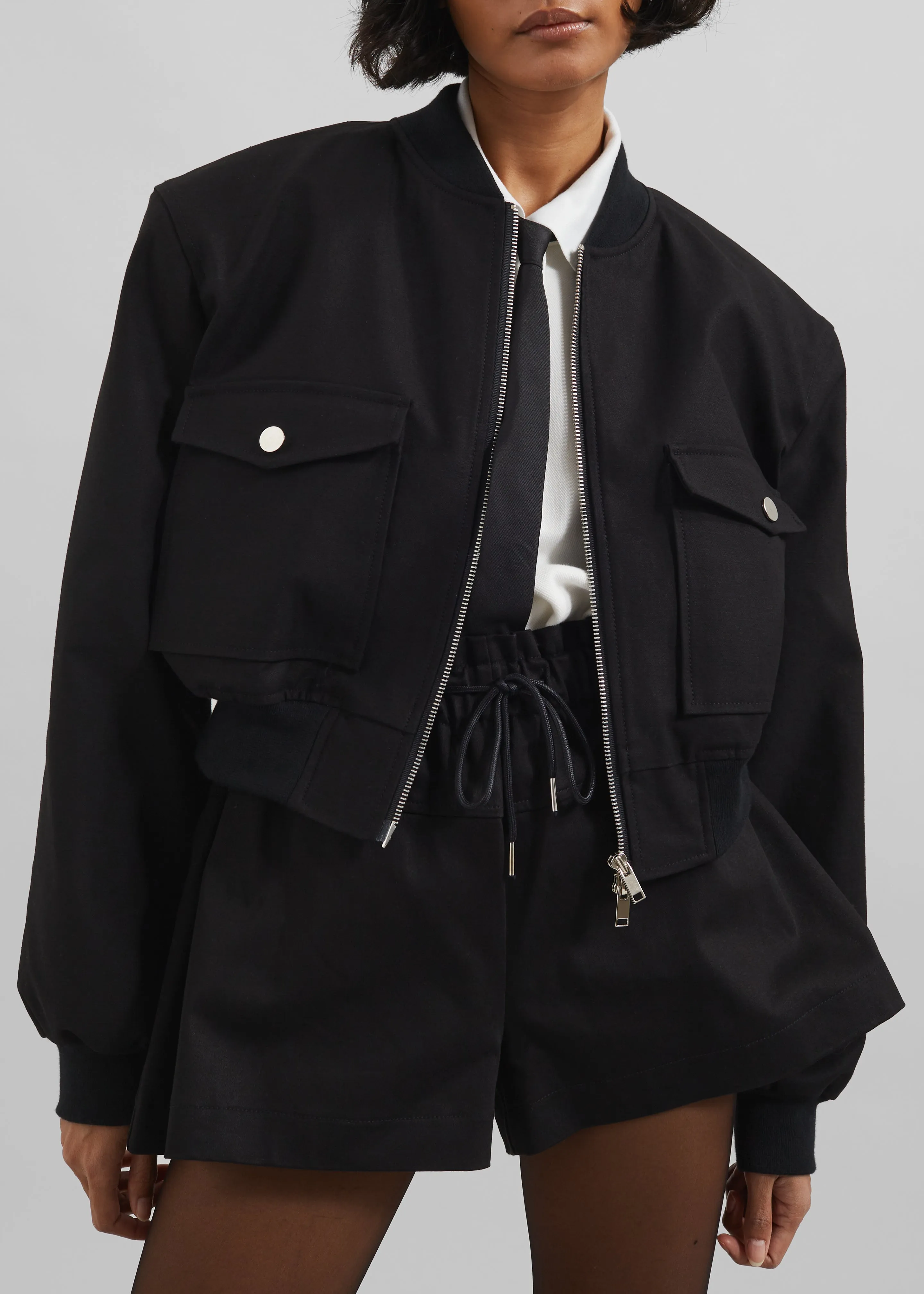 Pomona Crop Bomber Jacket - Black sold by Frankie Shop product image thumbnail 4