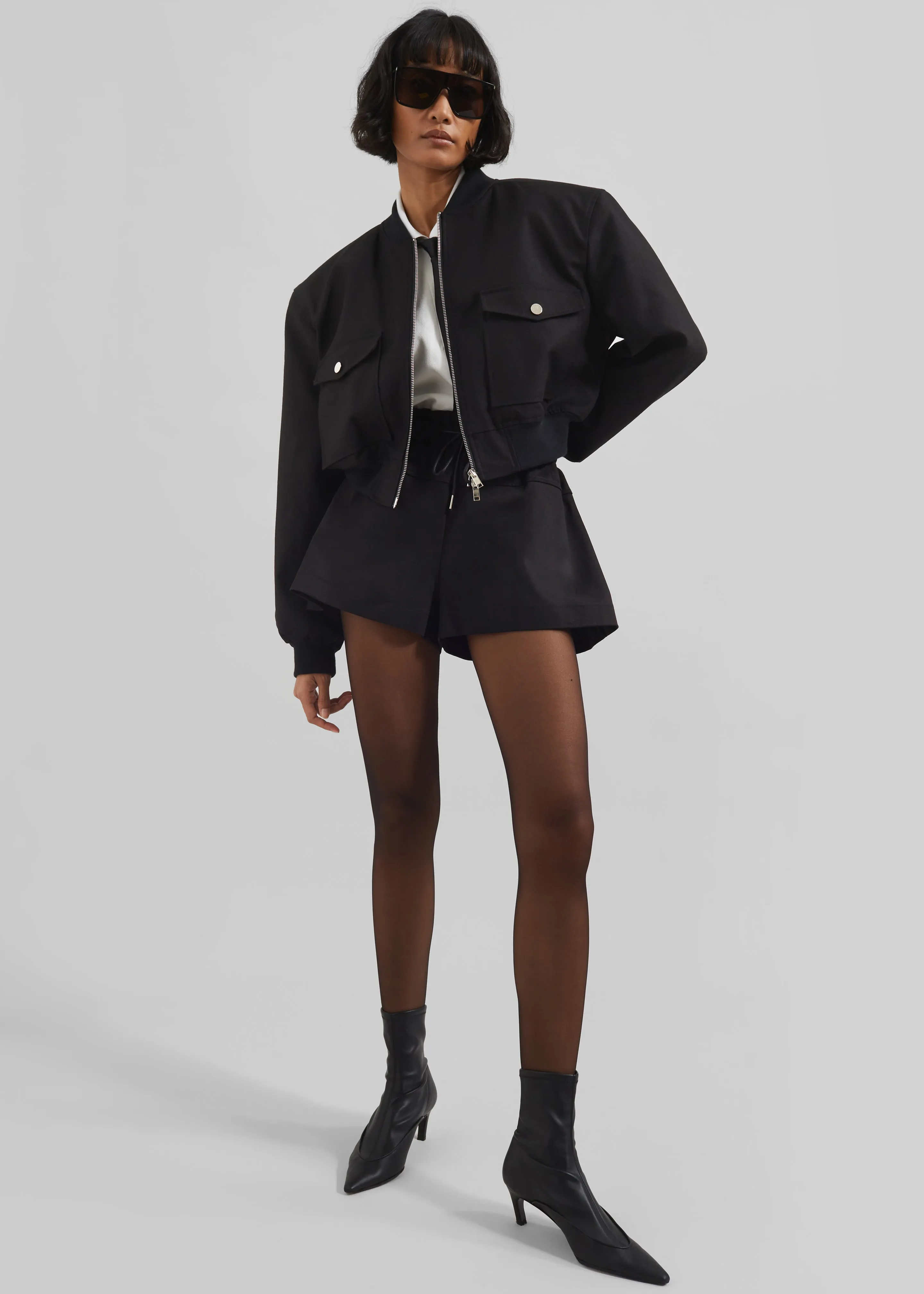 Pomona Crop Bomber Jacket - Black sold by Frankie Shop product image thumbnail 2