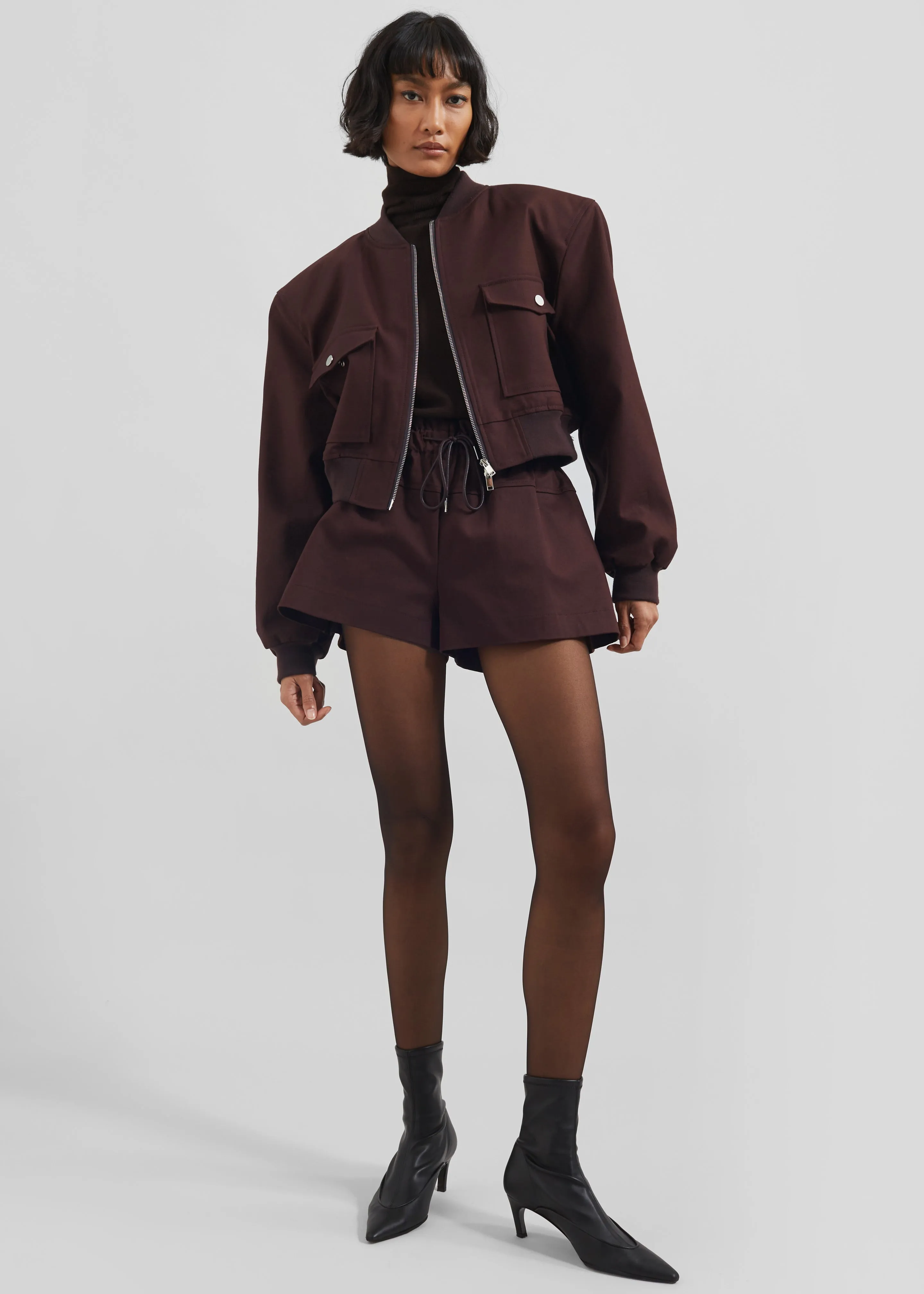 Pomona Crop Bomber Jacket - Burgundy sold by Frankie Shop product image thumbnail 5