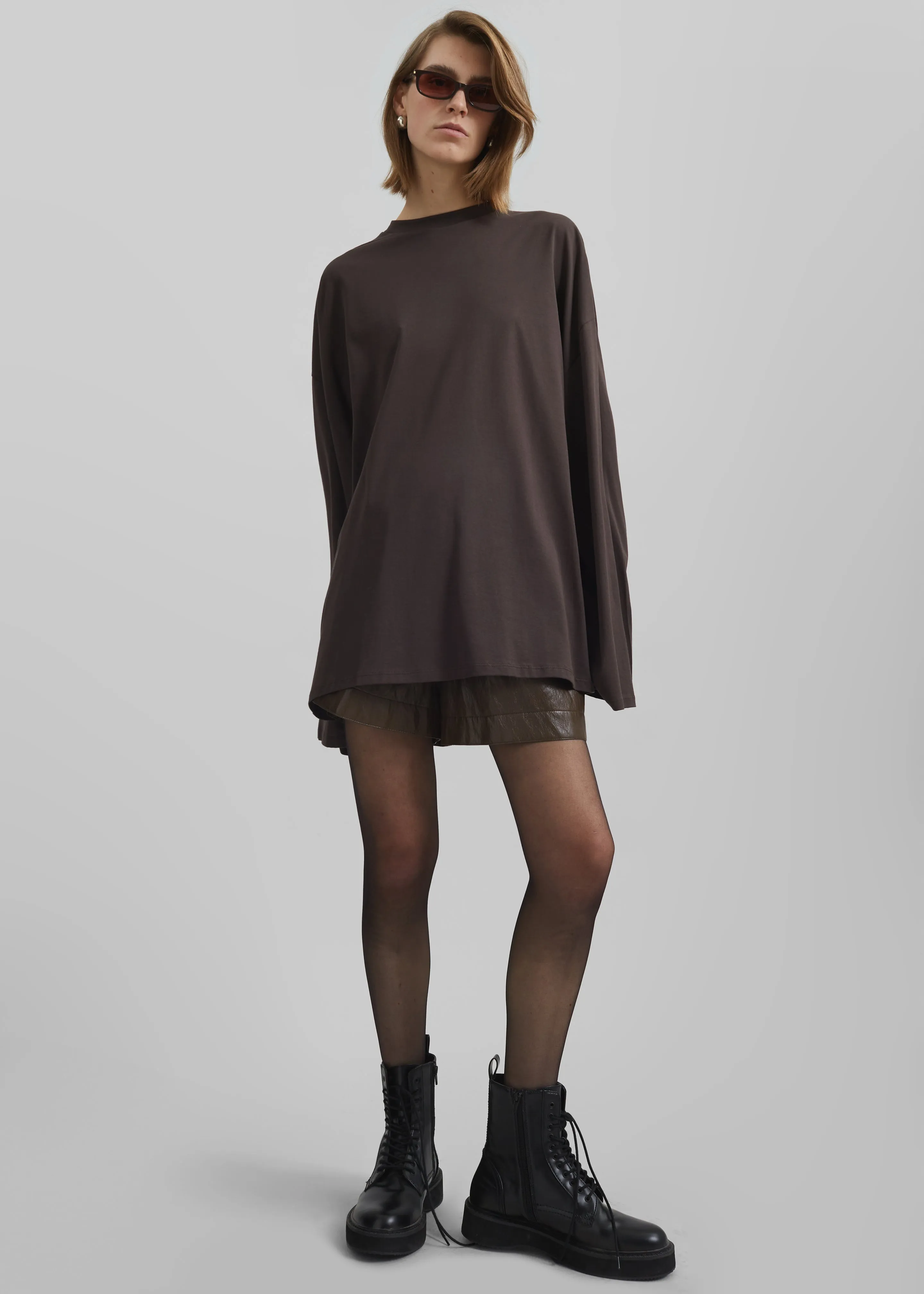 Rio Oversized Sleeve Tee - Dark Brown sold by Frankie Shop product image thumbnail 3