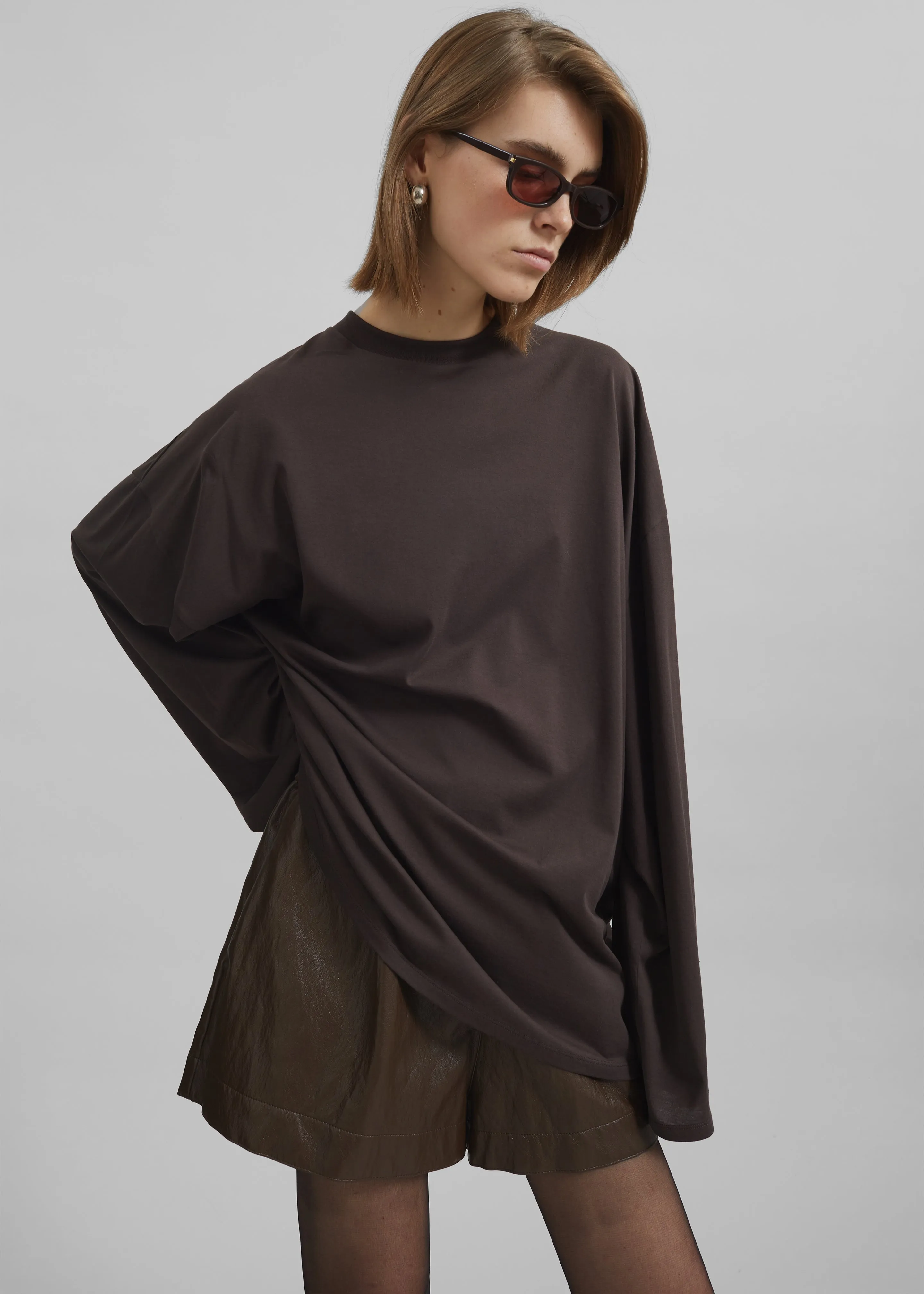 Rio Oversized Sleeve Tee - Dark Brown sold by Frankie Shop product image thumbnail 5