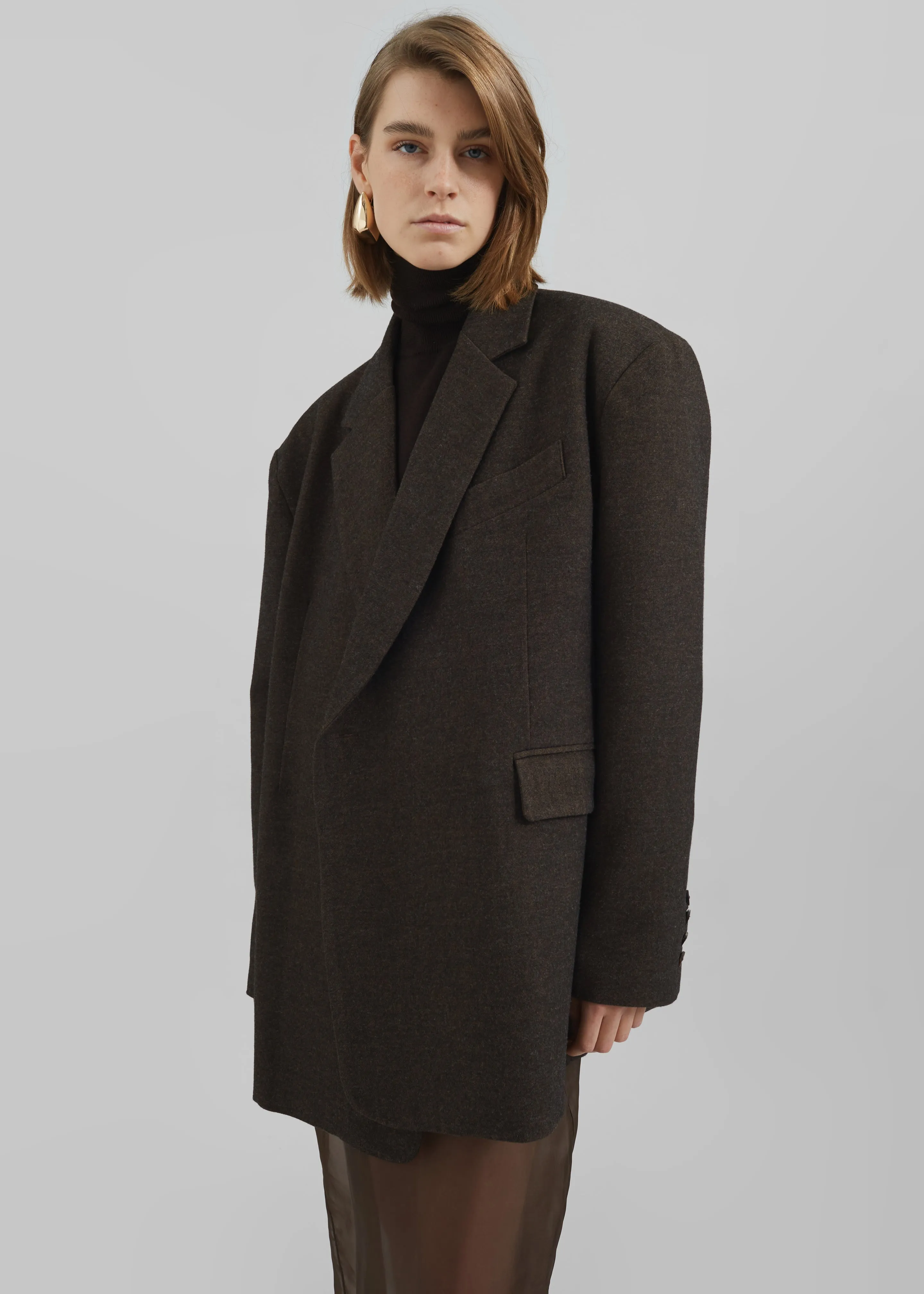 Sarnia Oversized Blazer - Brown sold by Frankie Shop