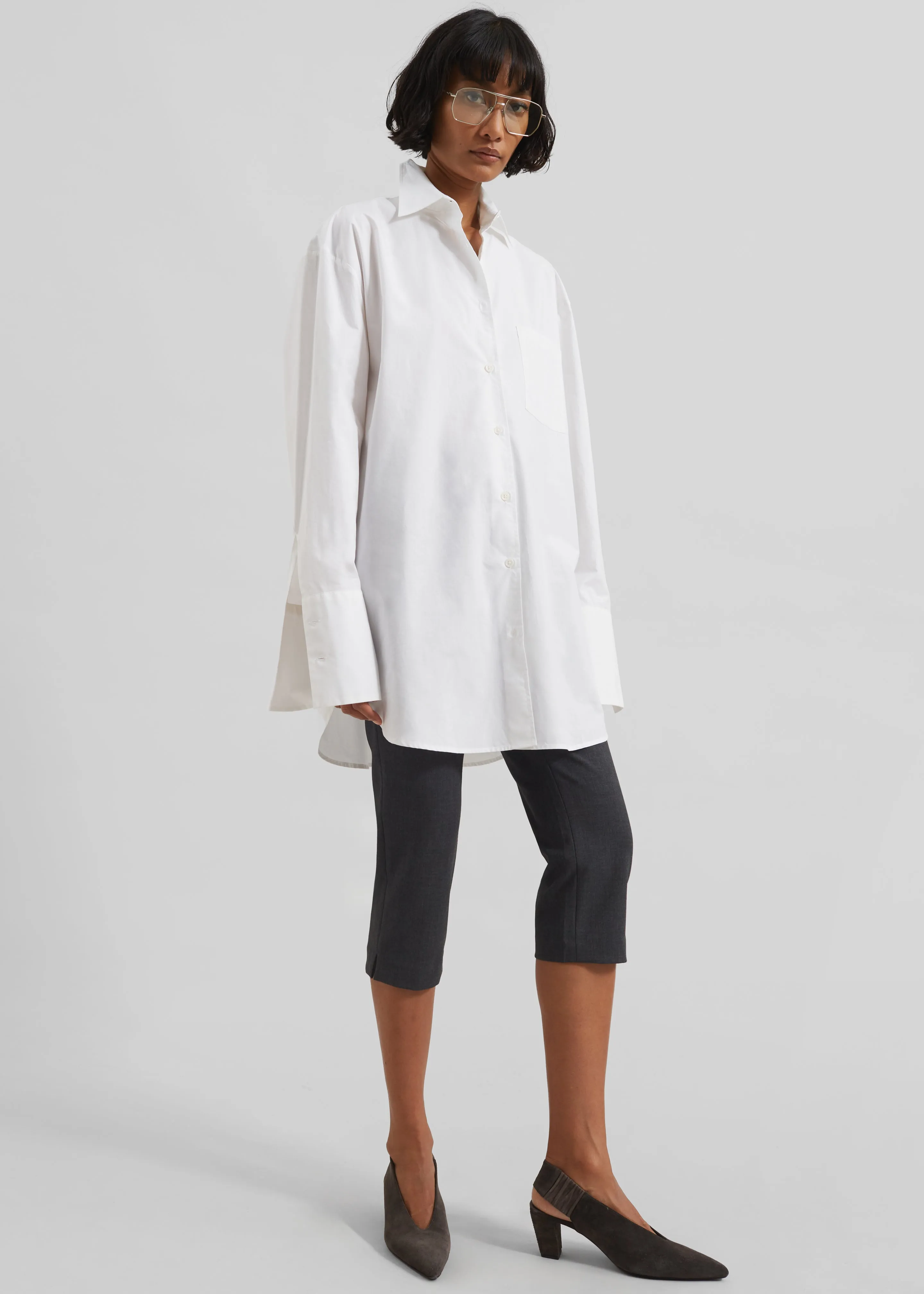 Helen Organic Cotton Long Shirt - White sold by Frankie Shop product image thumbnail 2
