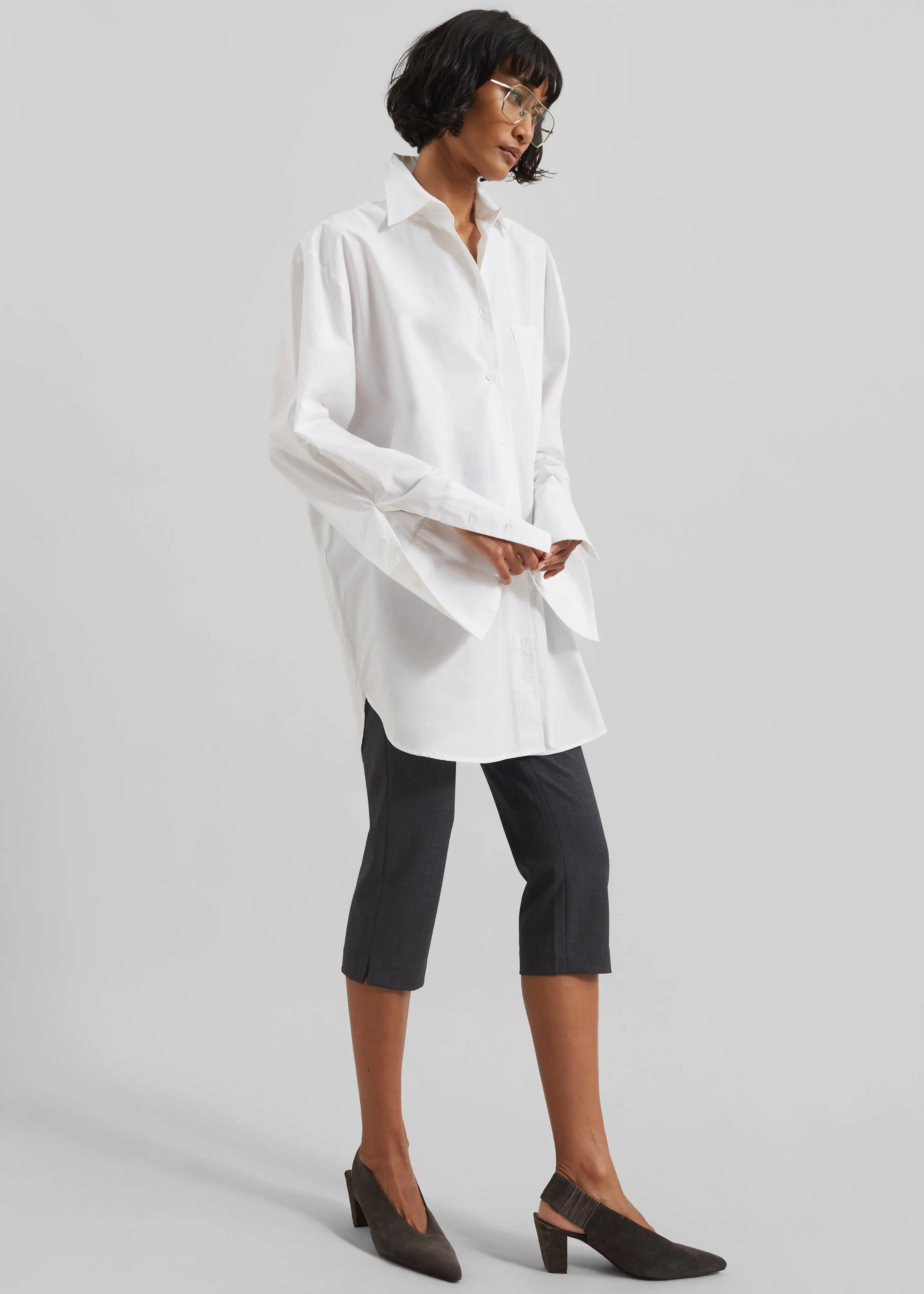 Helen Organic Cotton Long Shirt - White sold by Frankie Shop product image thumbnail 5