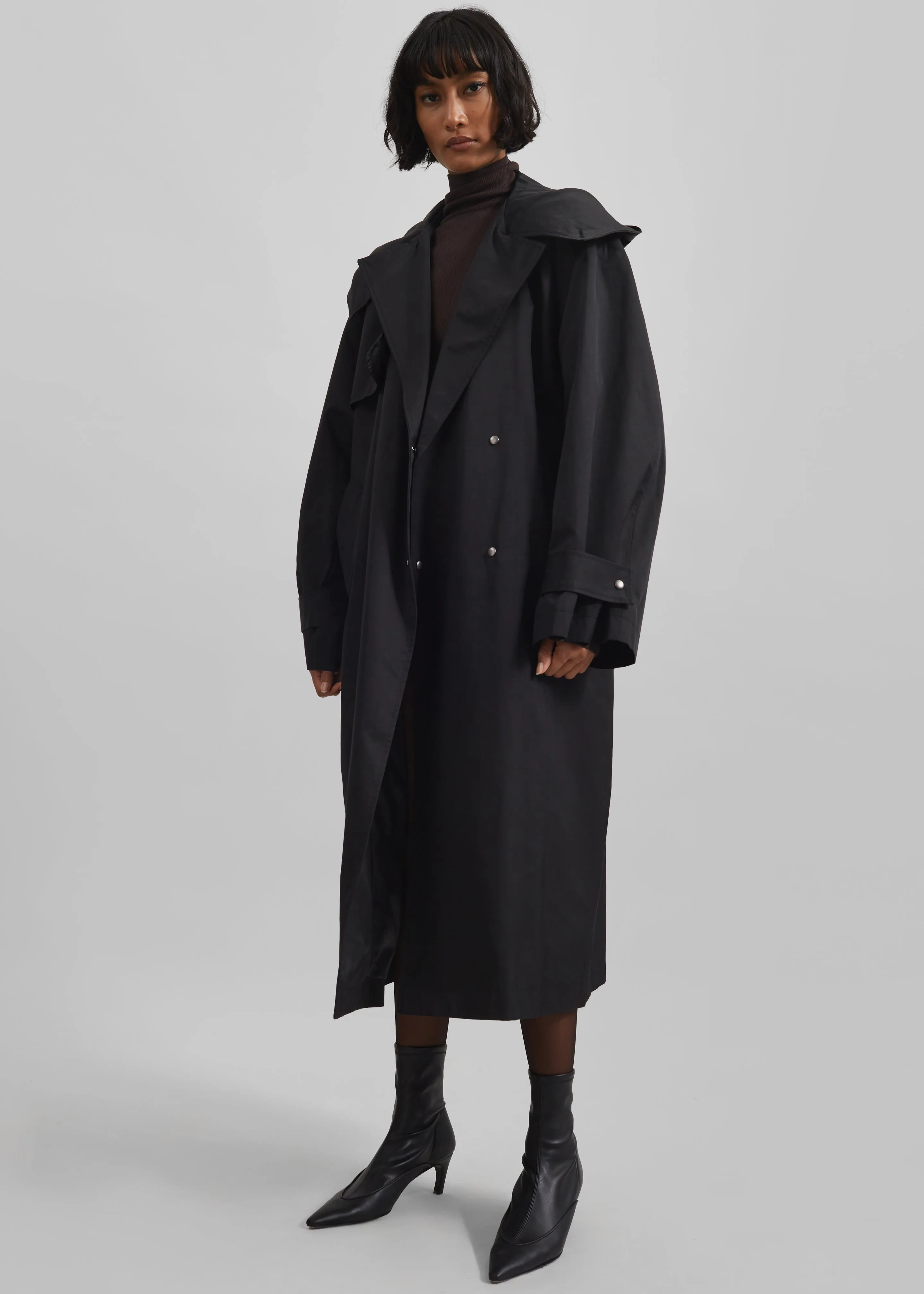 Neiva Hooded Trench Coat - Black sold by Frankie Shop product image thumbnail 3