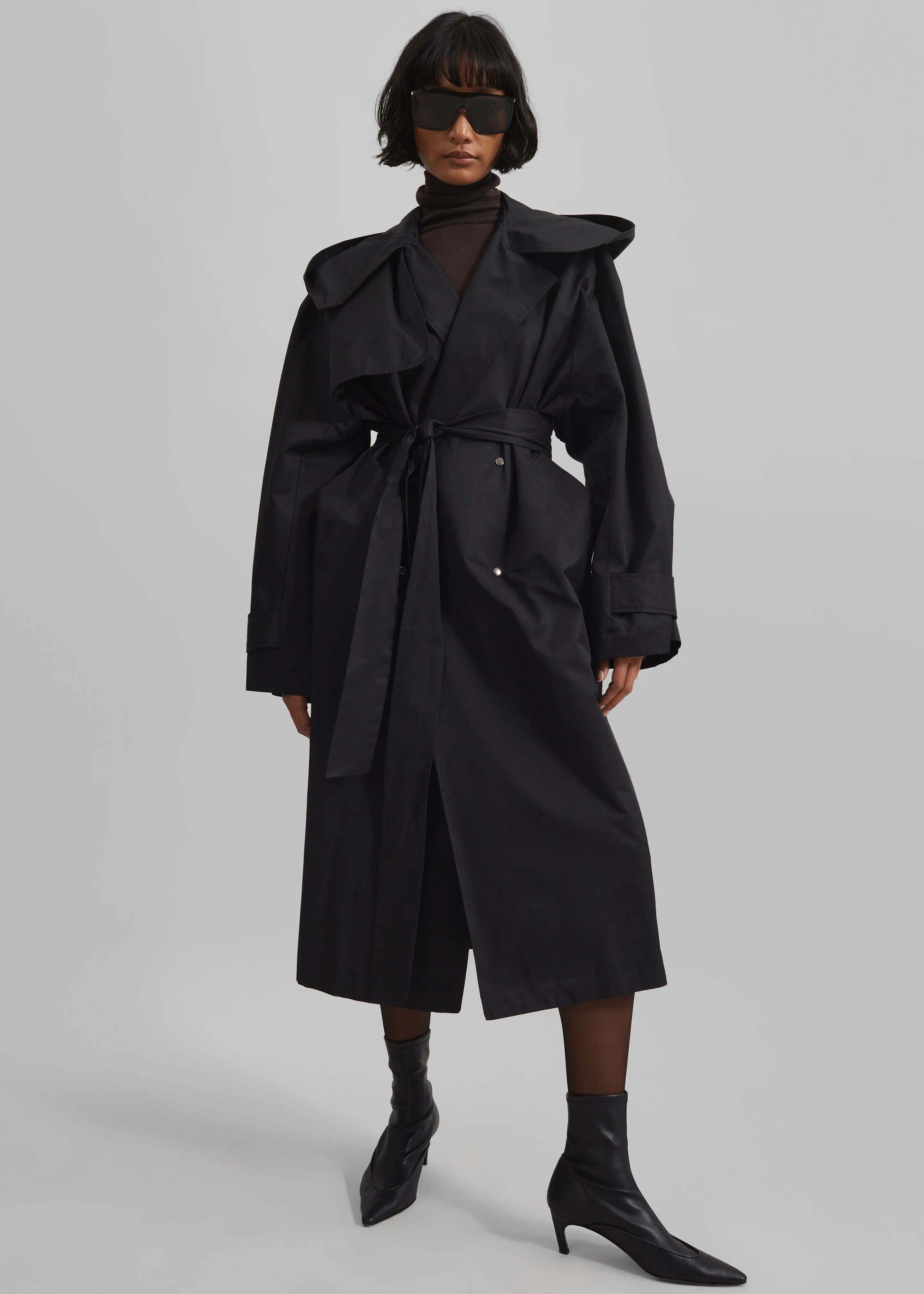 Neiva Hooded Trench Coat - Black sold by Frankie Shop product image thumbnail 2