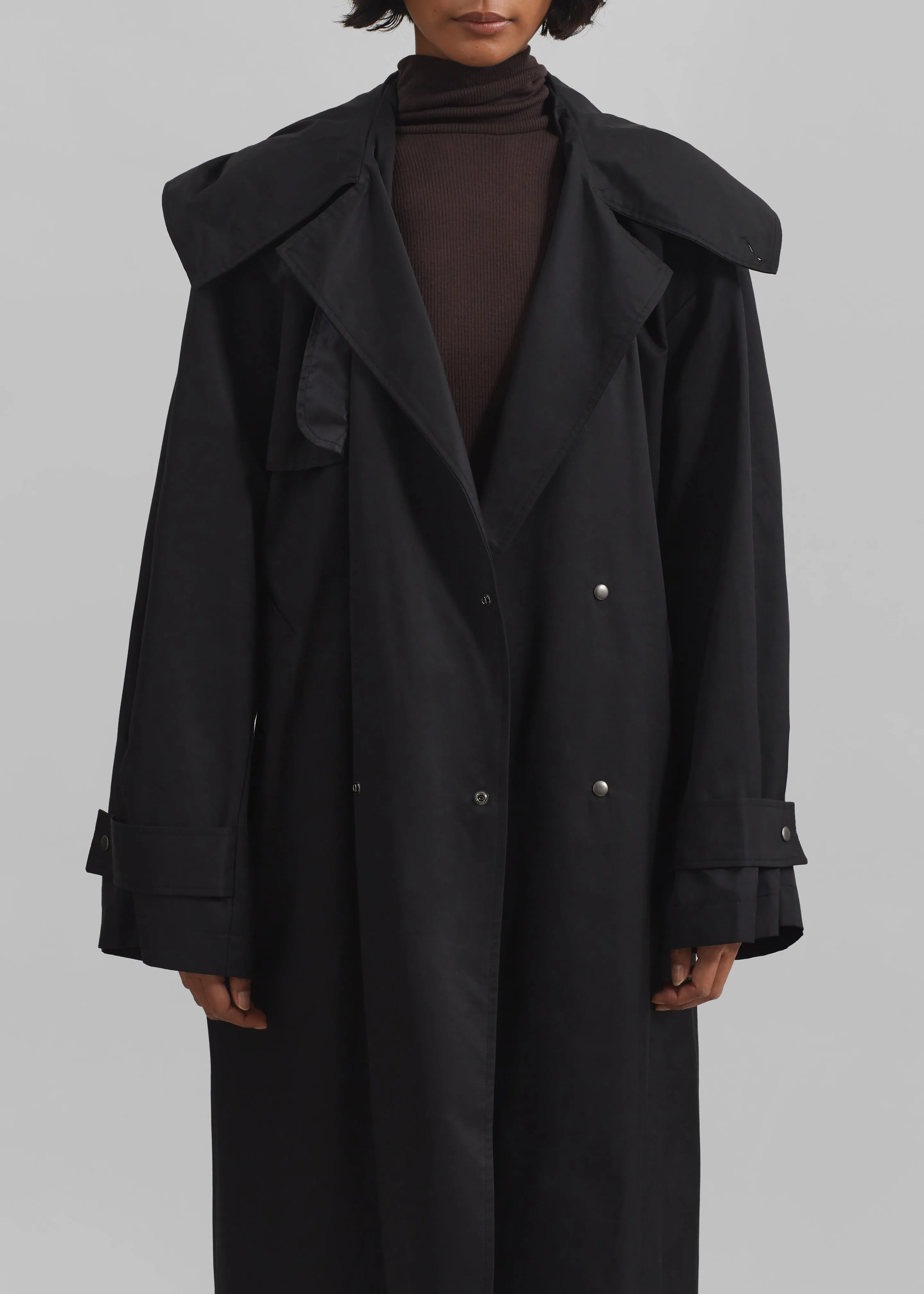 Neiva Hooded Trench Coat - Black sold by Frankie Shop product image thumbnail 5