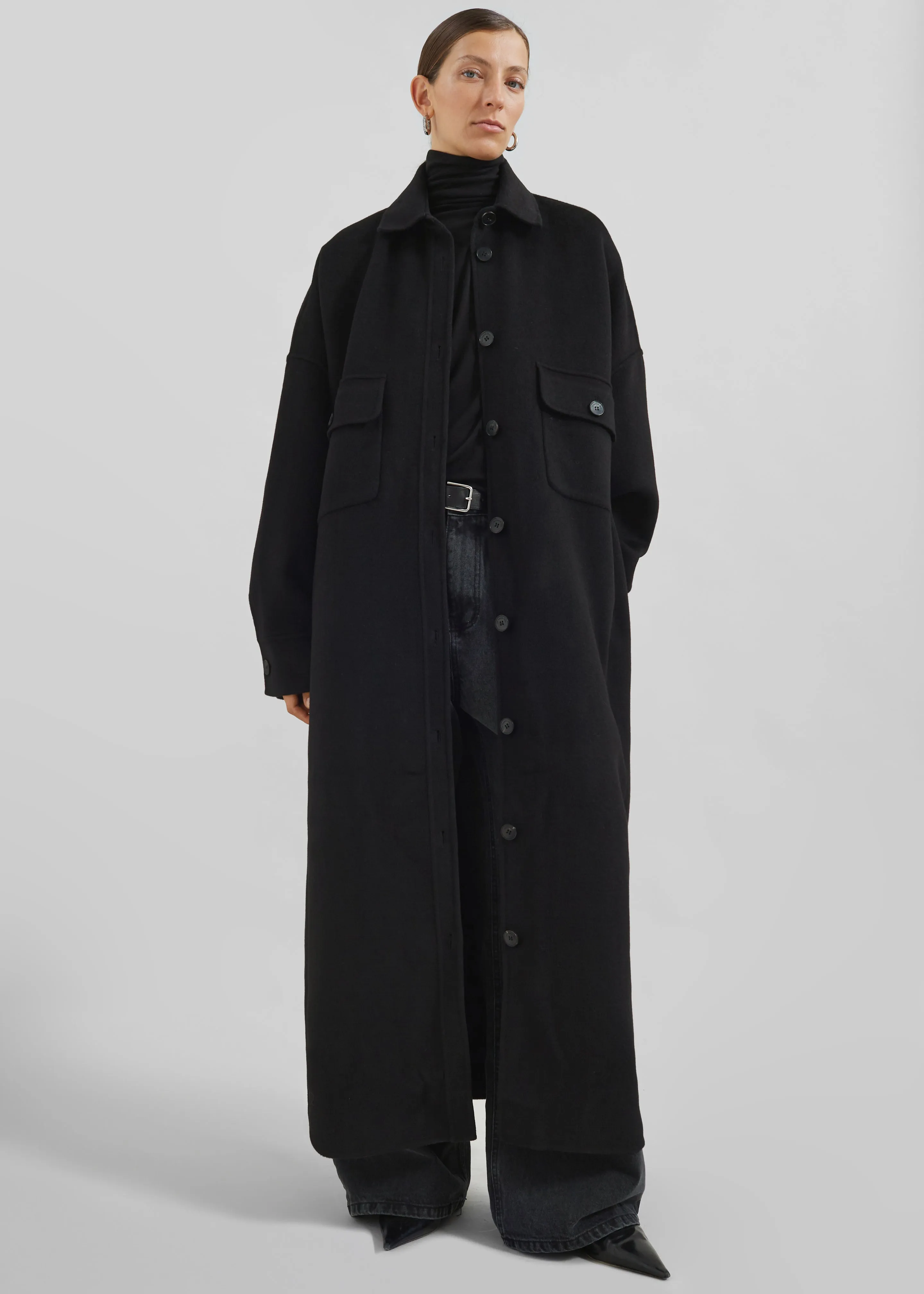 Dallas Wool Overcoat - Black sold by Frankie Shop product image thumbnail 5