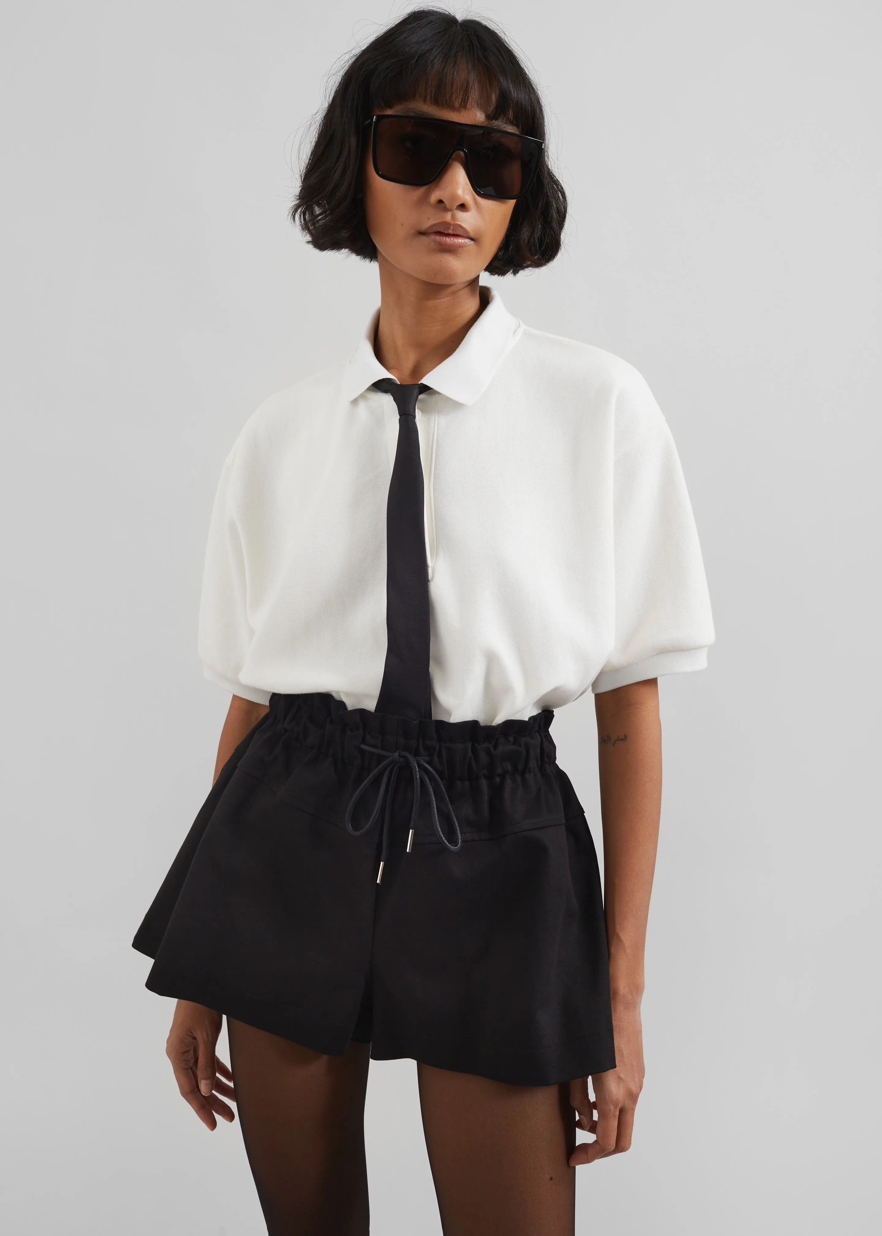 Arda Crop Polo - White sold by Frankie Shop product image thumbnail 2