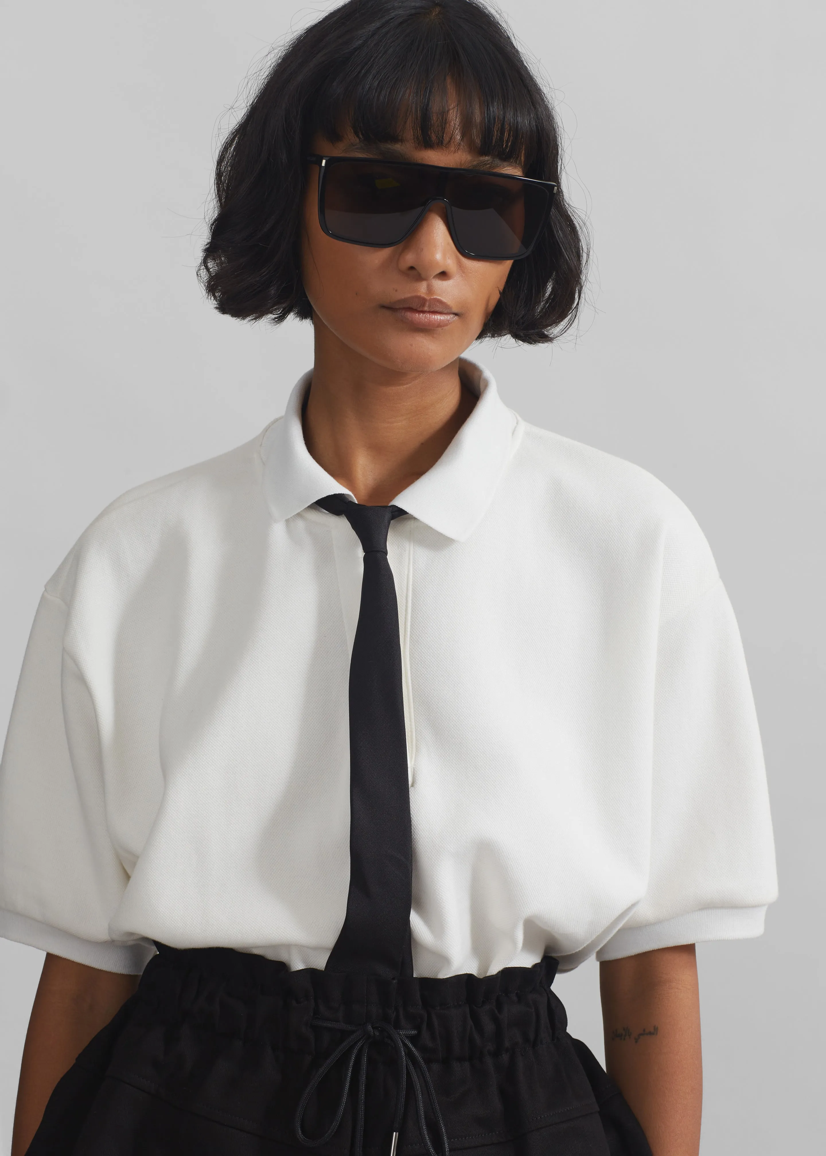 Arda Crop Polo - White sold by Frankie Shop product image thumbnail 3