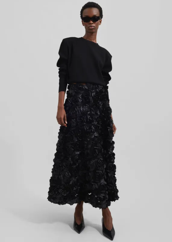Rotate Maxi Sun Skirt - Black made by Frankie Shop
