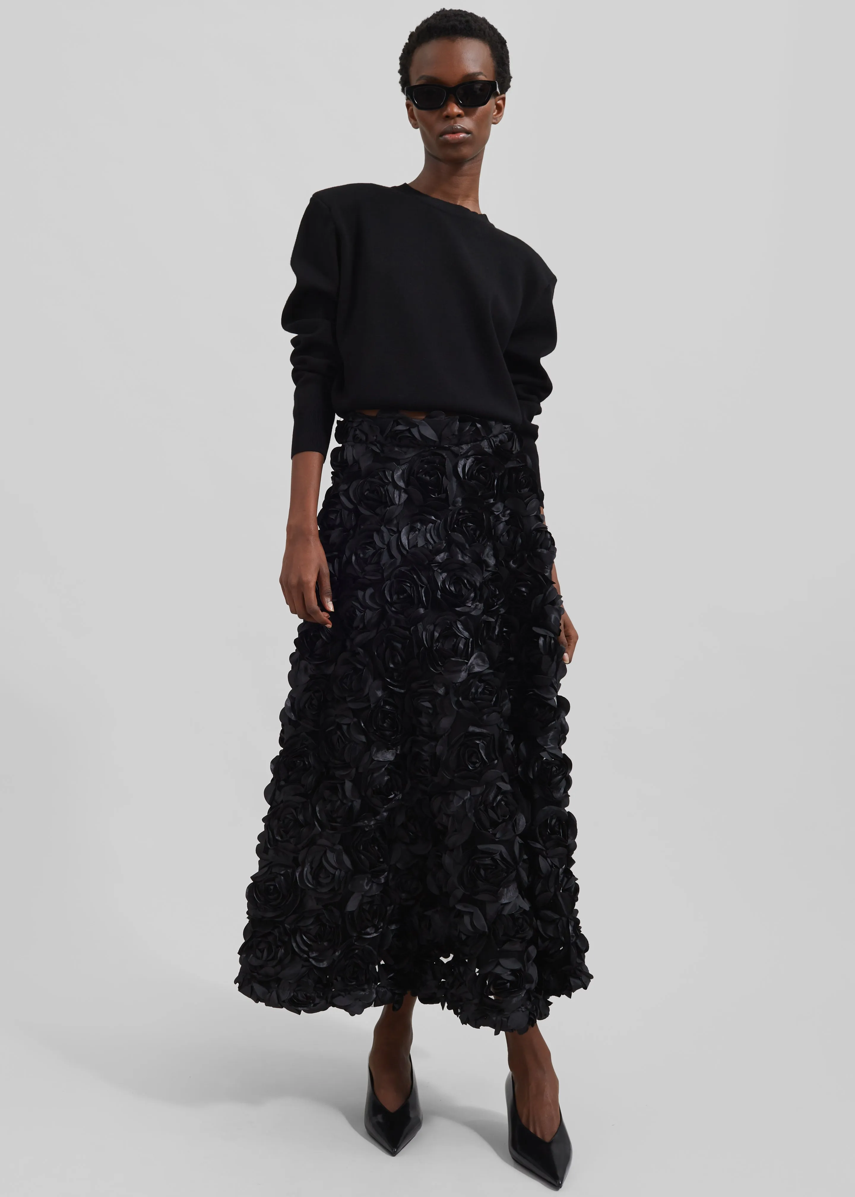 Rotate Maxi Sun Skirt - Black sold by Frankie Shop