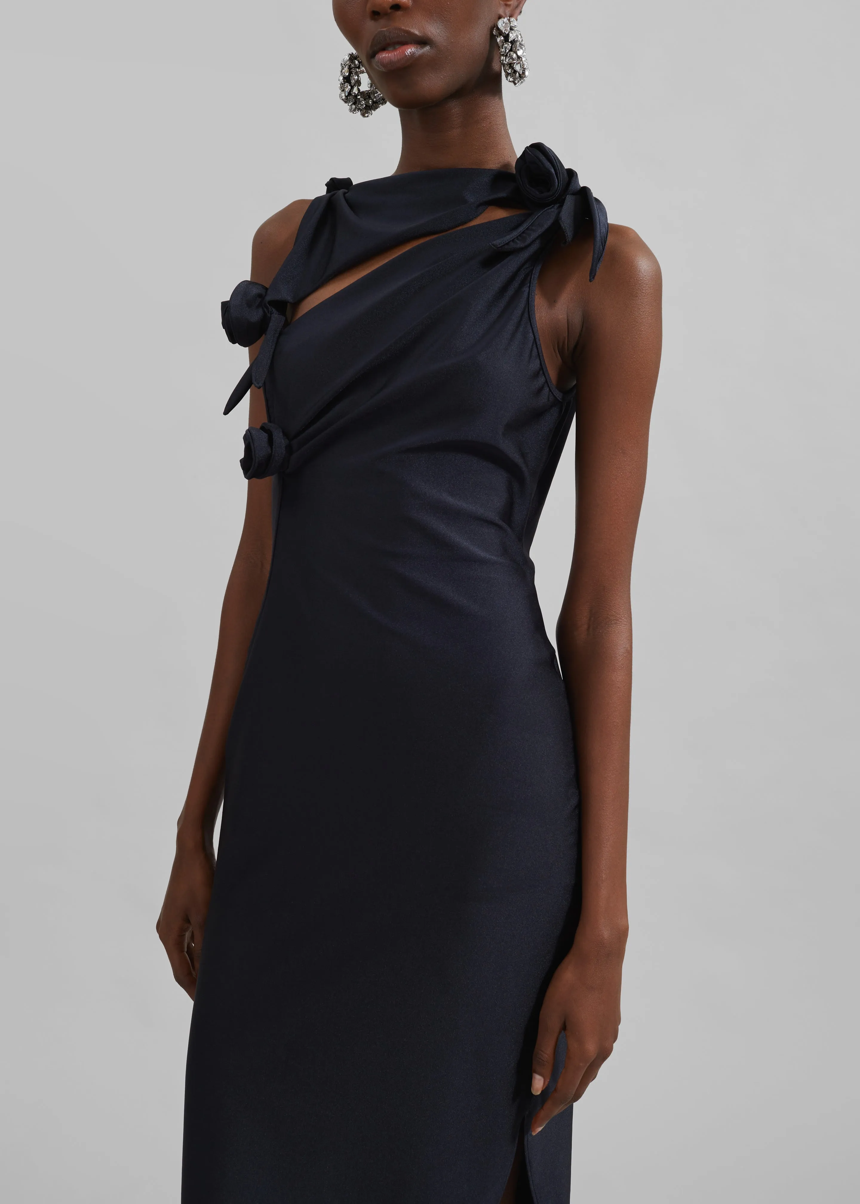 Coperni Asymmetric Flower Gown - Black sold by Frankie Shop product image thumbnail 3