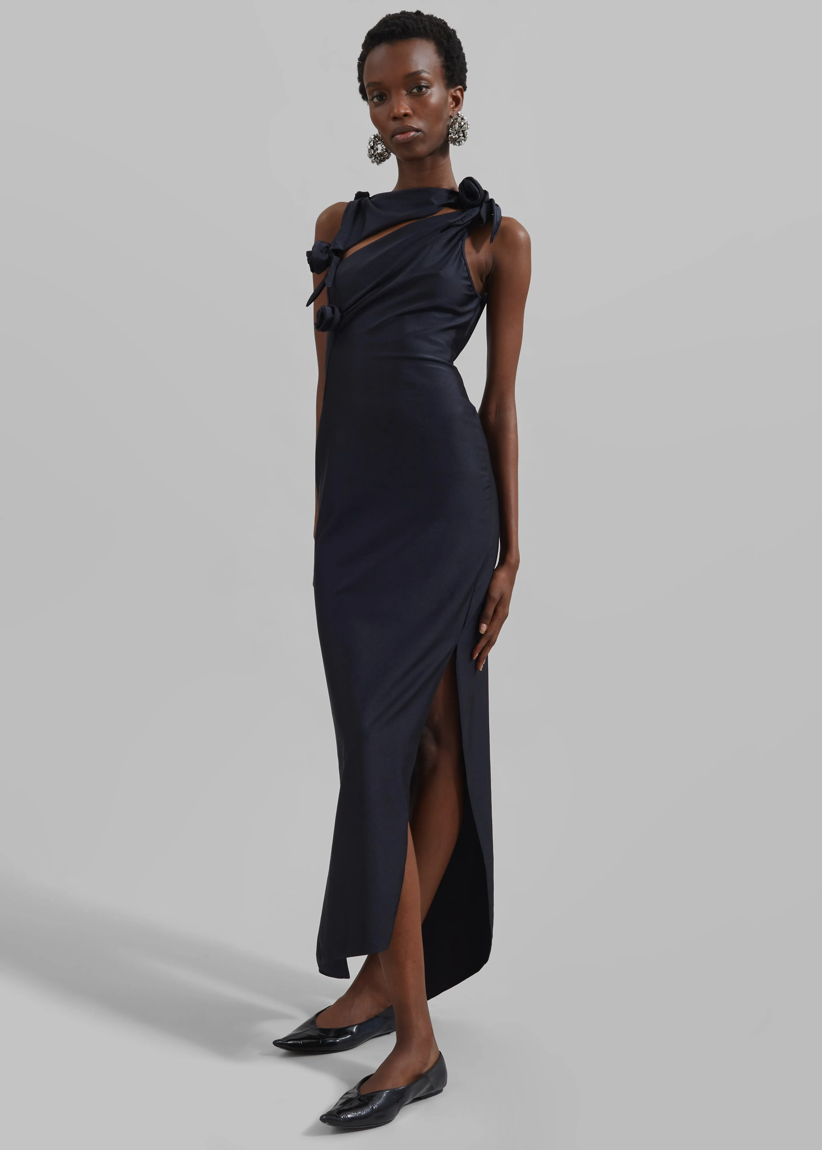Coperni Asymmetric Flower Gown - Black sold by Frankie Shop product image thumbnail 2