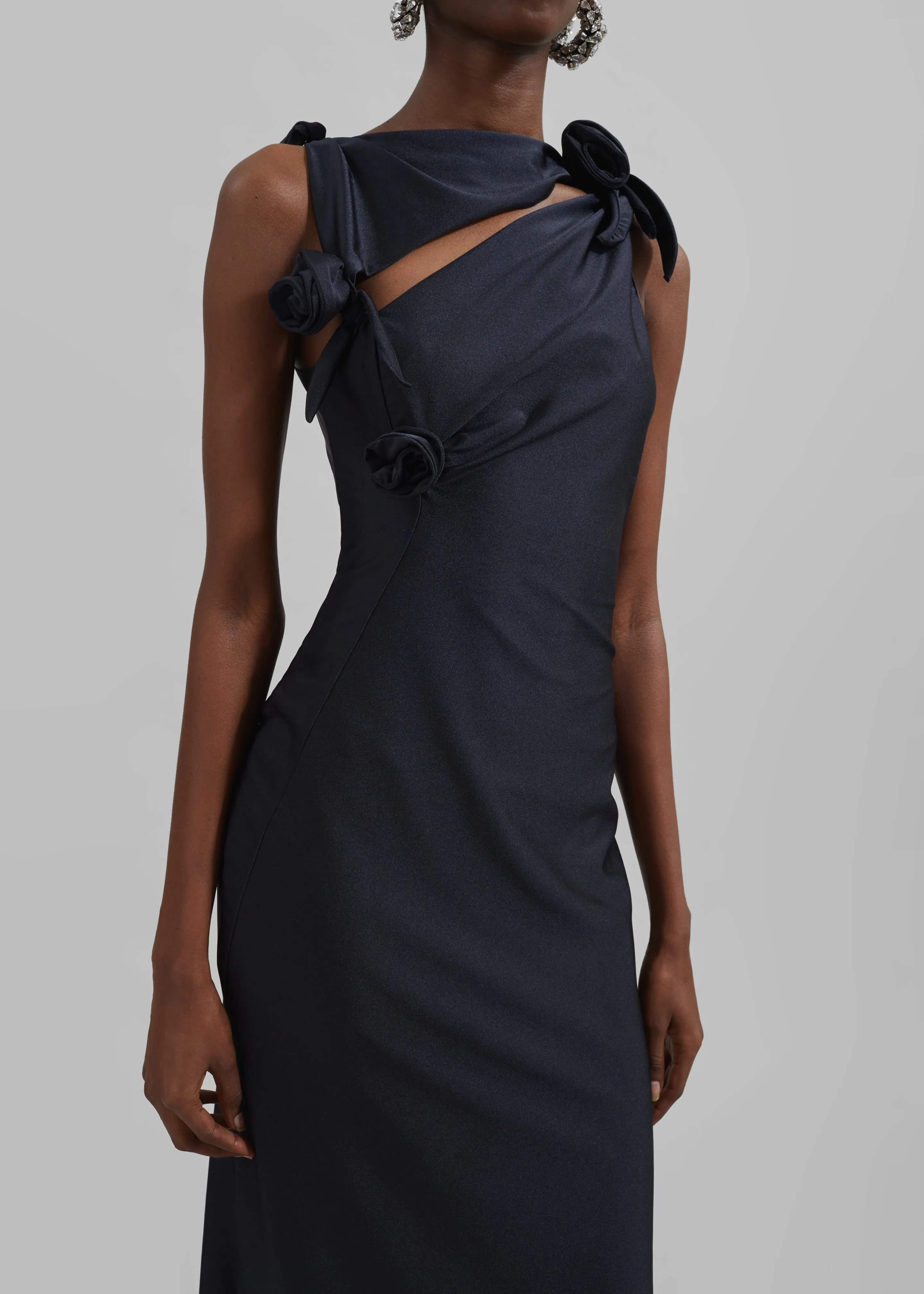 Coperni Asymmetric Flower Gown - Black sold by Frankie Shop product image thumbnail 5