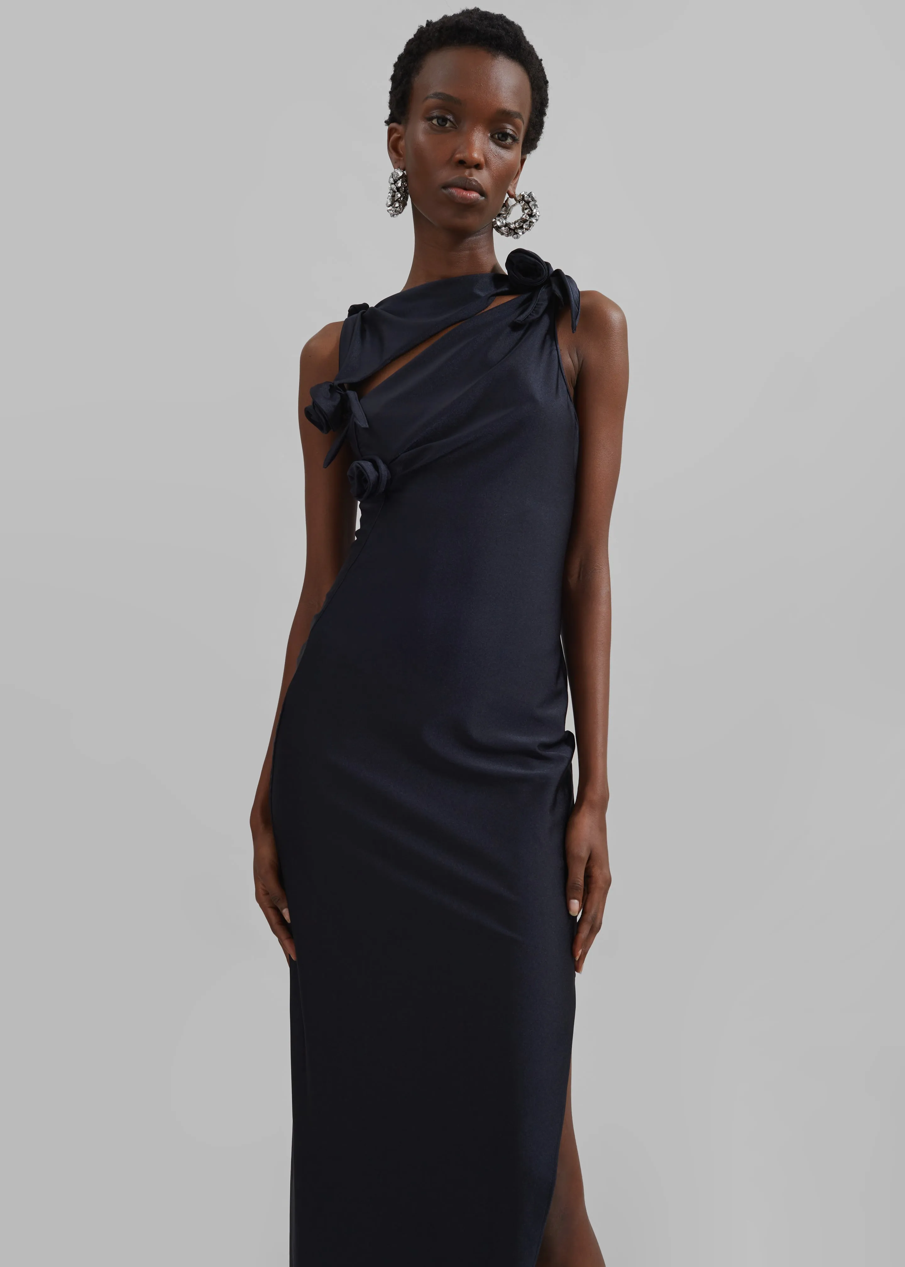 Coperni Asymmetric Flower Gown - Black sold by Frankie Shop product image thumbnail 4