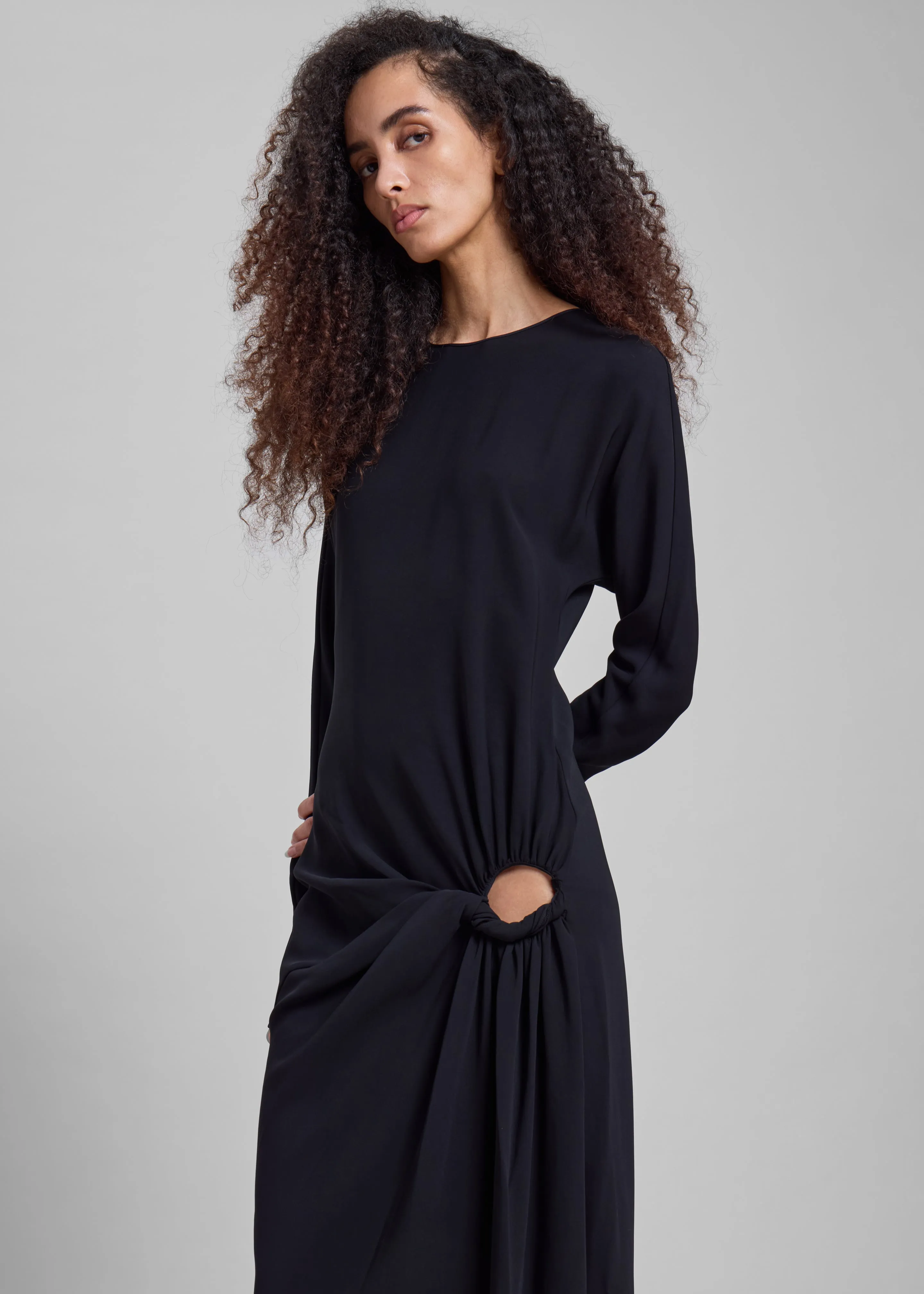 Christopher Esber Ruched Twisted Long Sleeve Dress - Black sold by Frankie Shop product image thumbnail 2