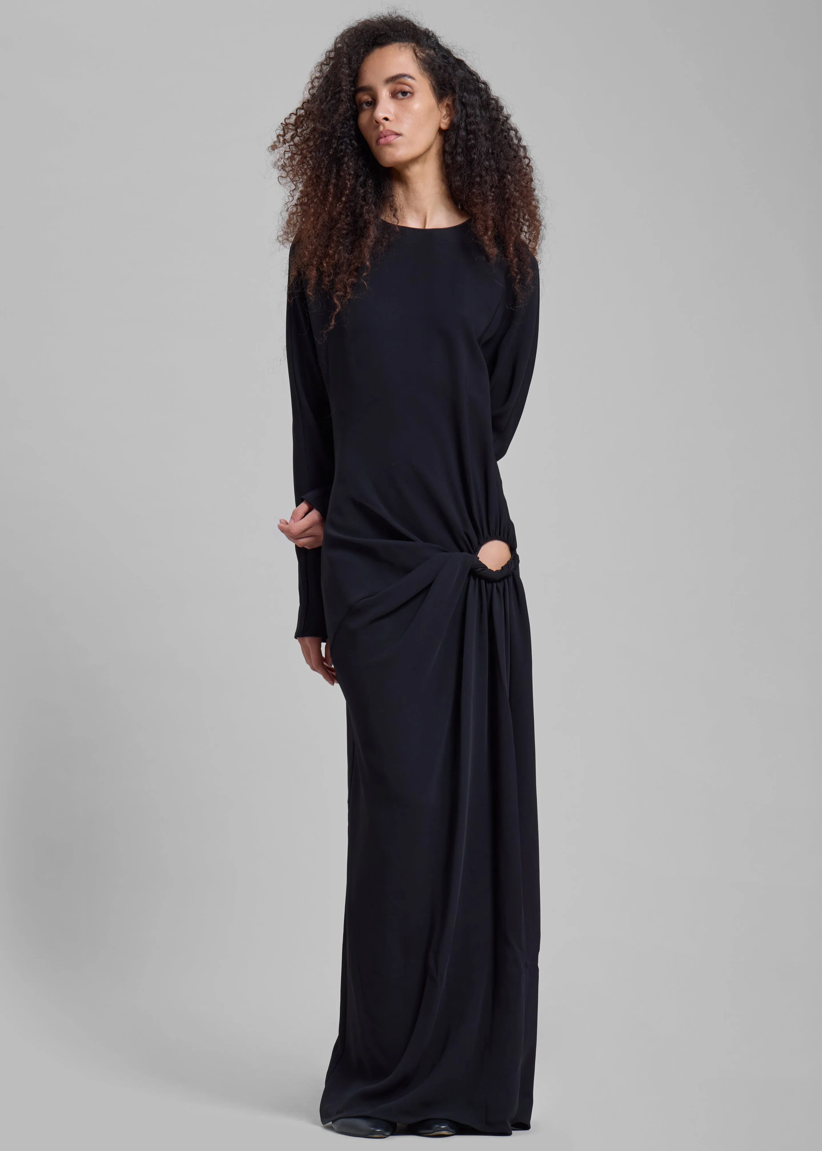 Christopher Esber Ruched Twisted Long Sleeve Dress - Black sold by Frankie Shop product image thumbnail 5